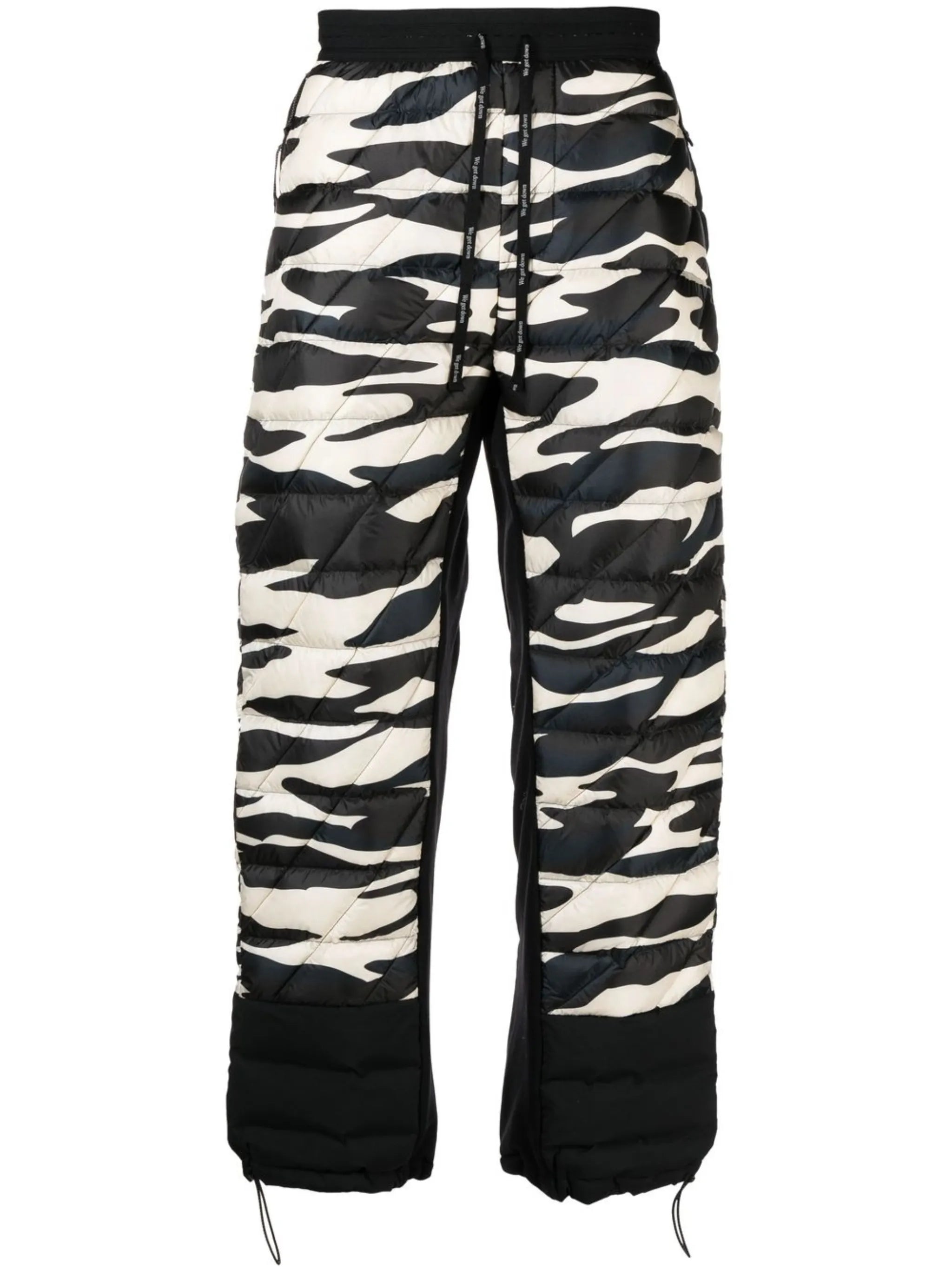 zebra-print padded track pants