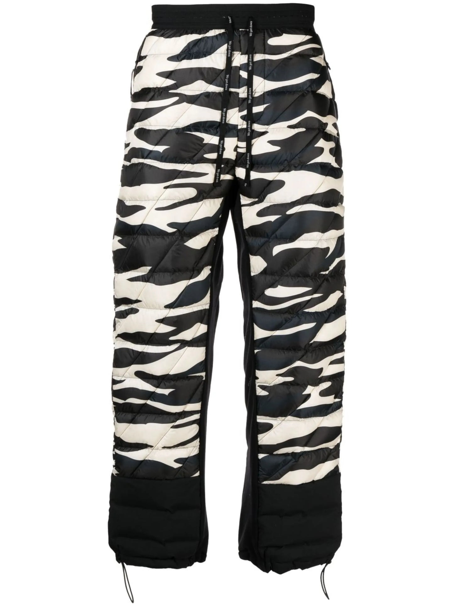 zebra-print padded track pants