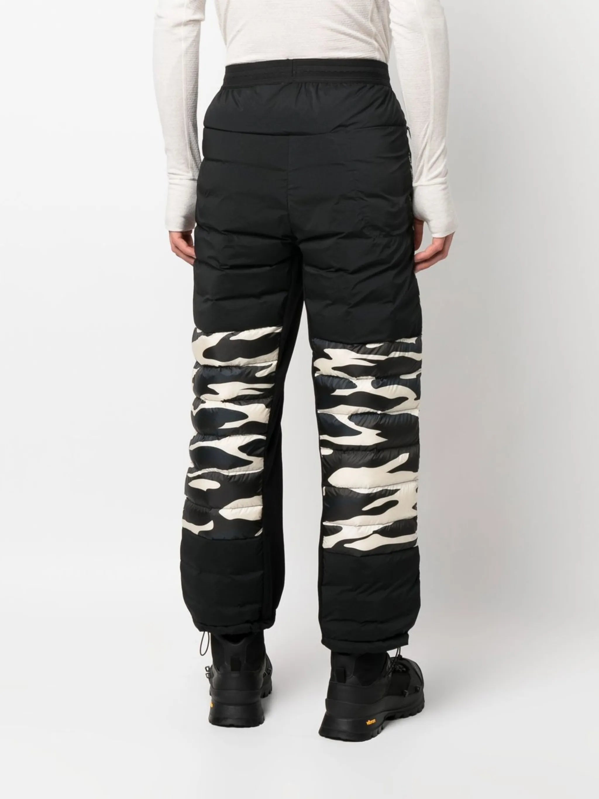 zebra-print padded track pants