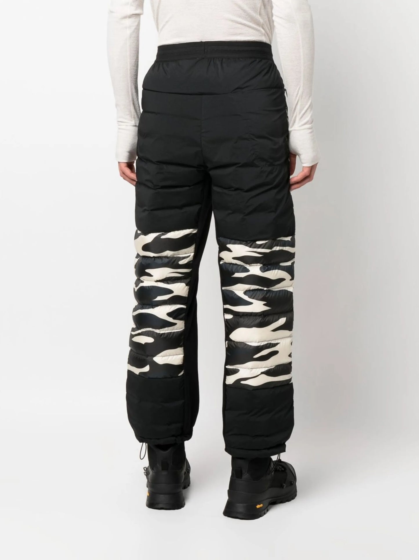 zebra-print padded track pants