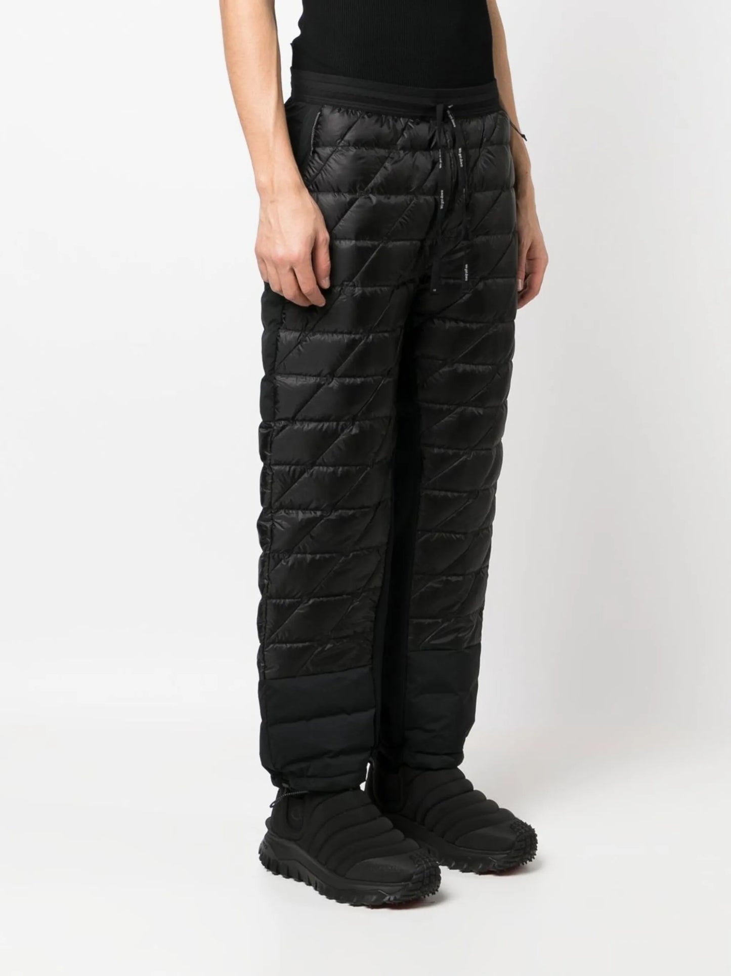 Hybrid down padded track trousers