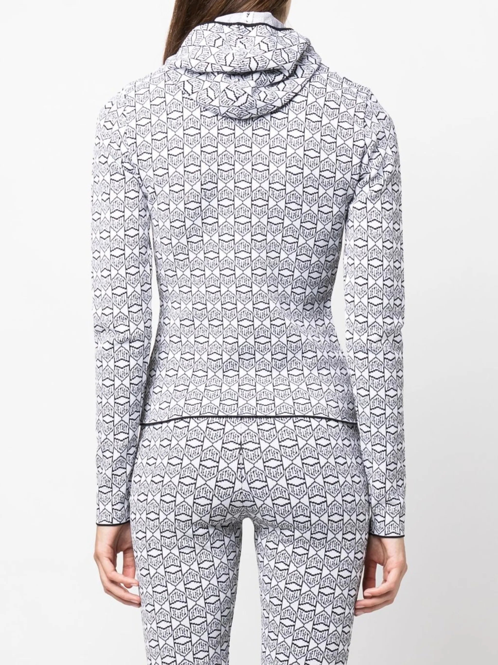 logo-print slim-fit knitted hoodie