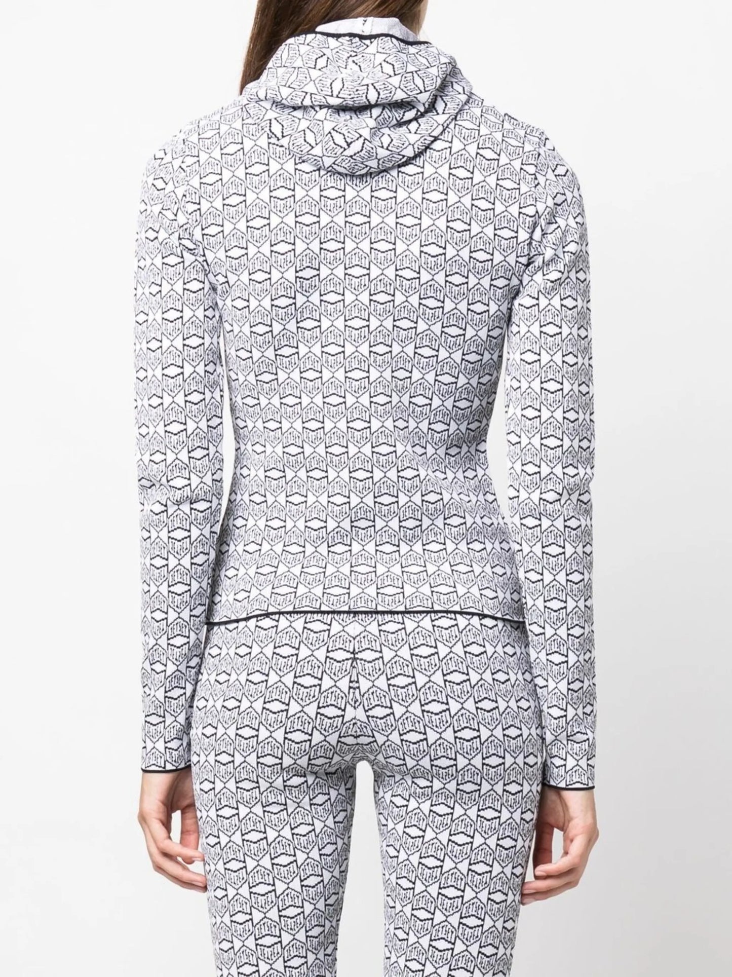 logo-print slim-fit knitted hoodie