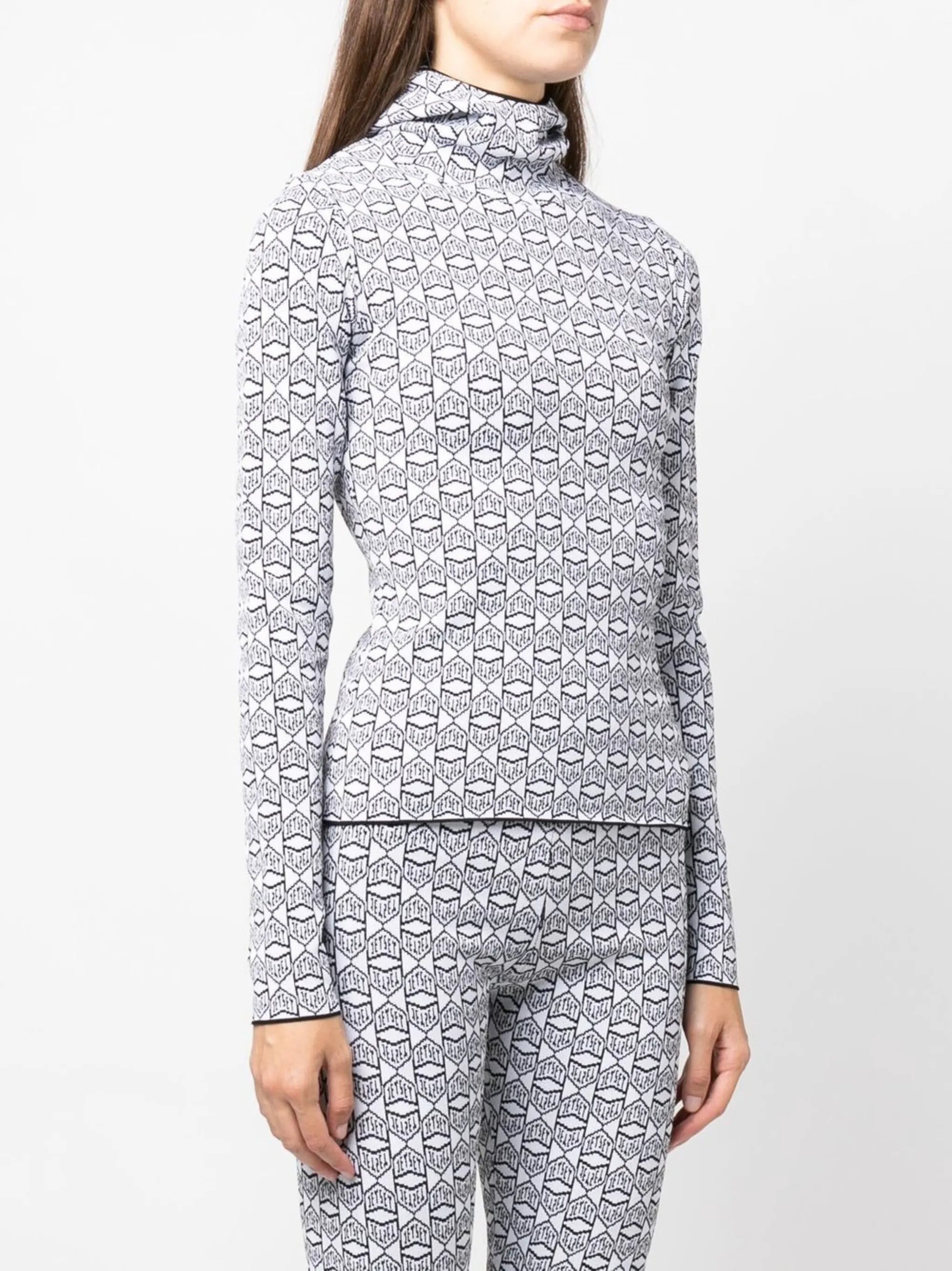 logo-print slim-fit knitted hoodie