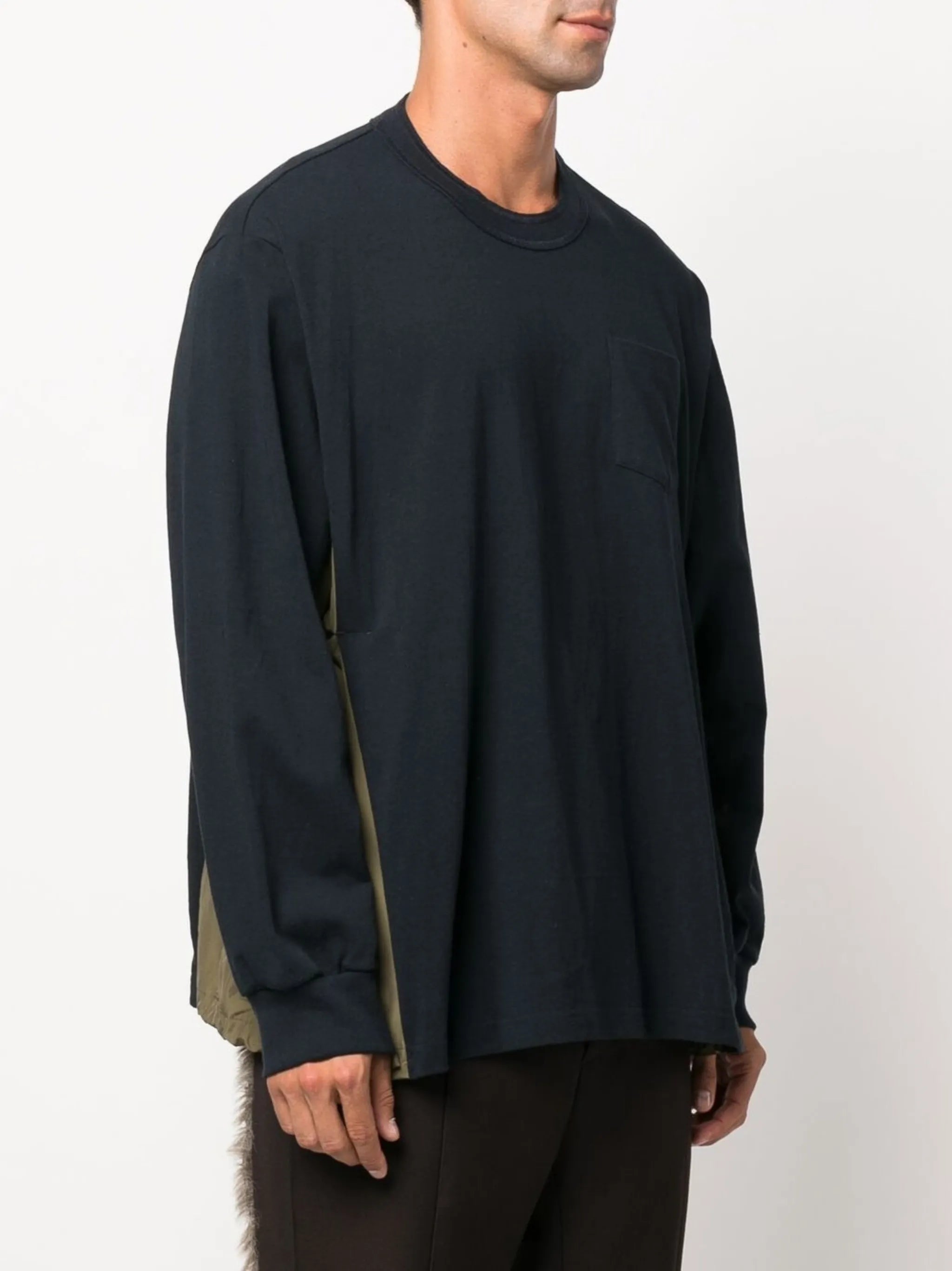 multi-panel long-sleeve top