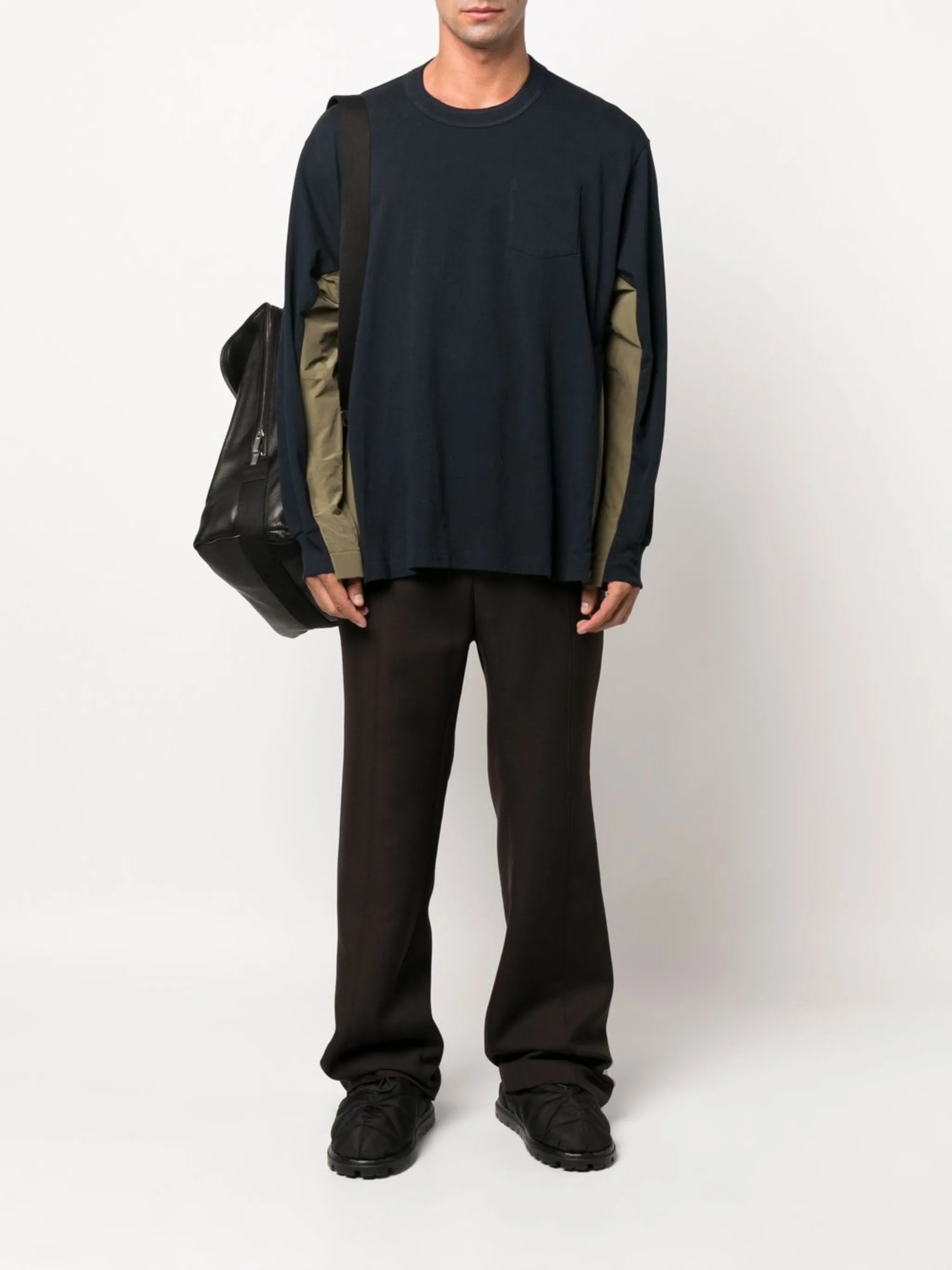 multi-panel long-sleeve top