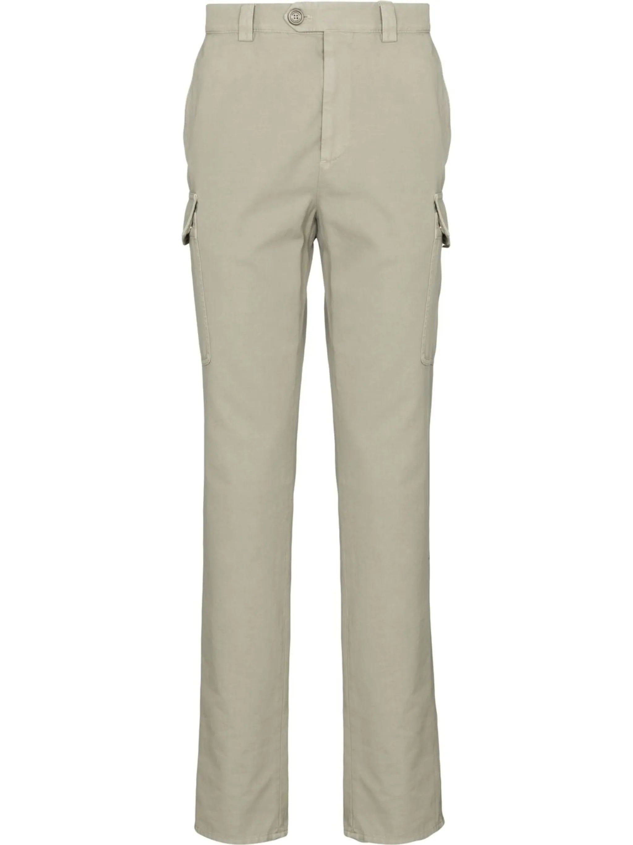 multi-pocket cotton straight-leg trousers
