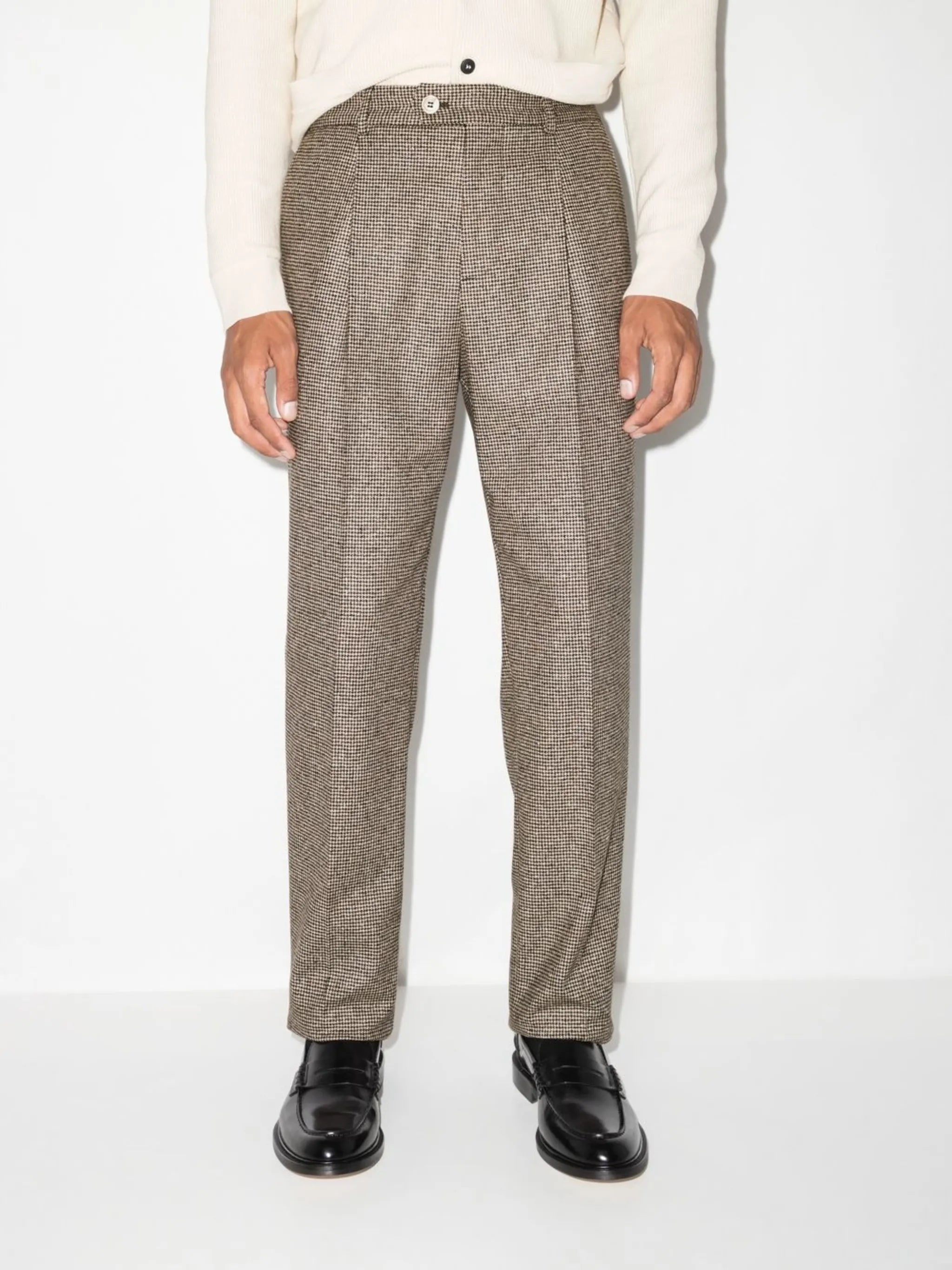 houndstooth-pattern single-breasted blazer