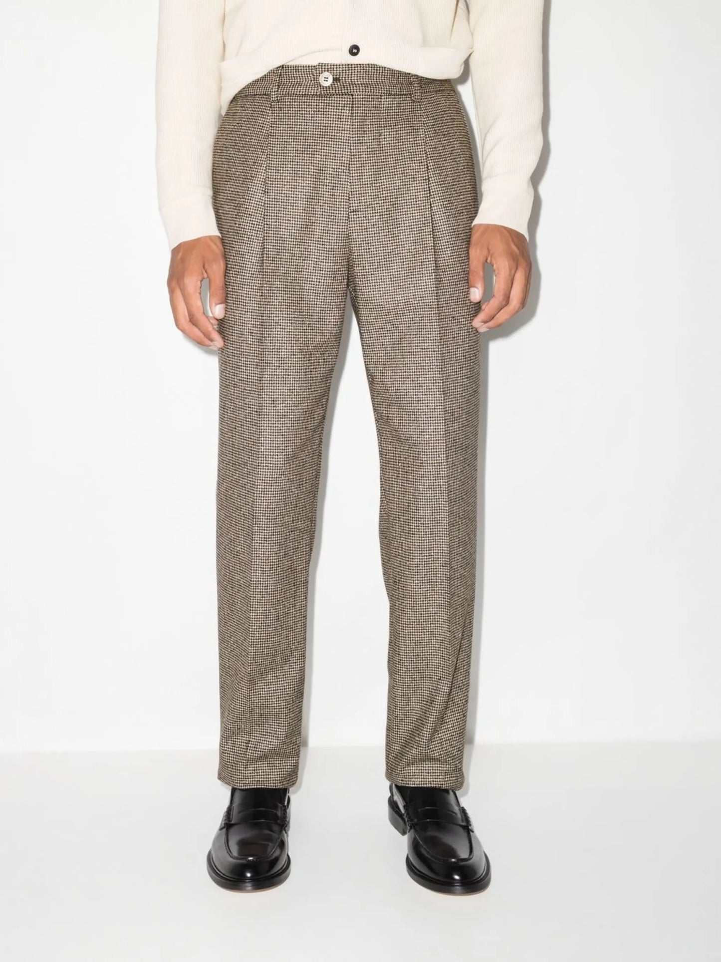 houndstooth-pattern single-breasted blazer