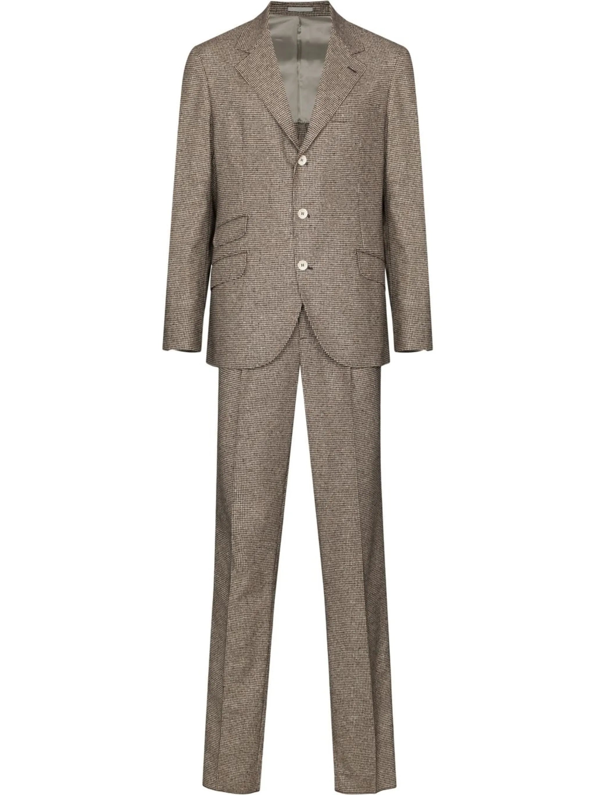 houndstooth-pattern single-breasted blazer