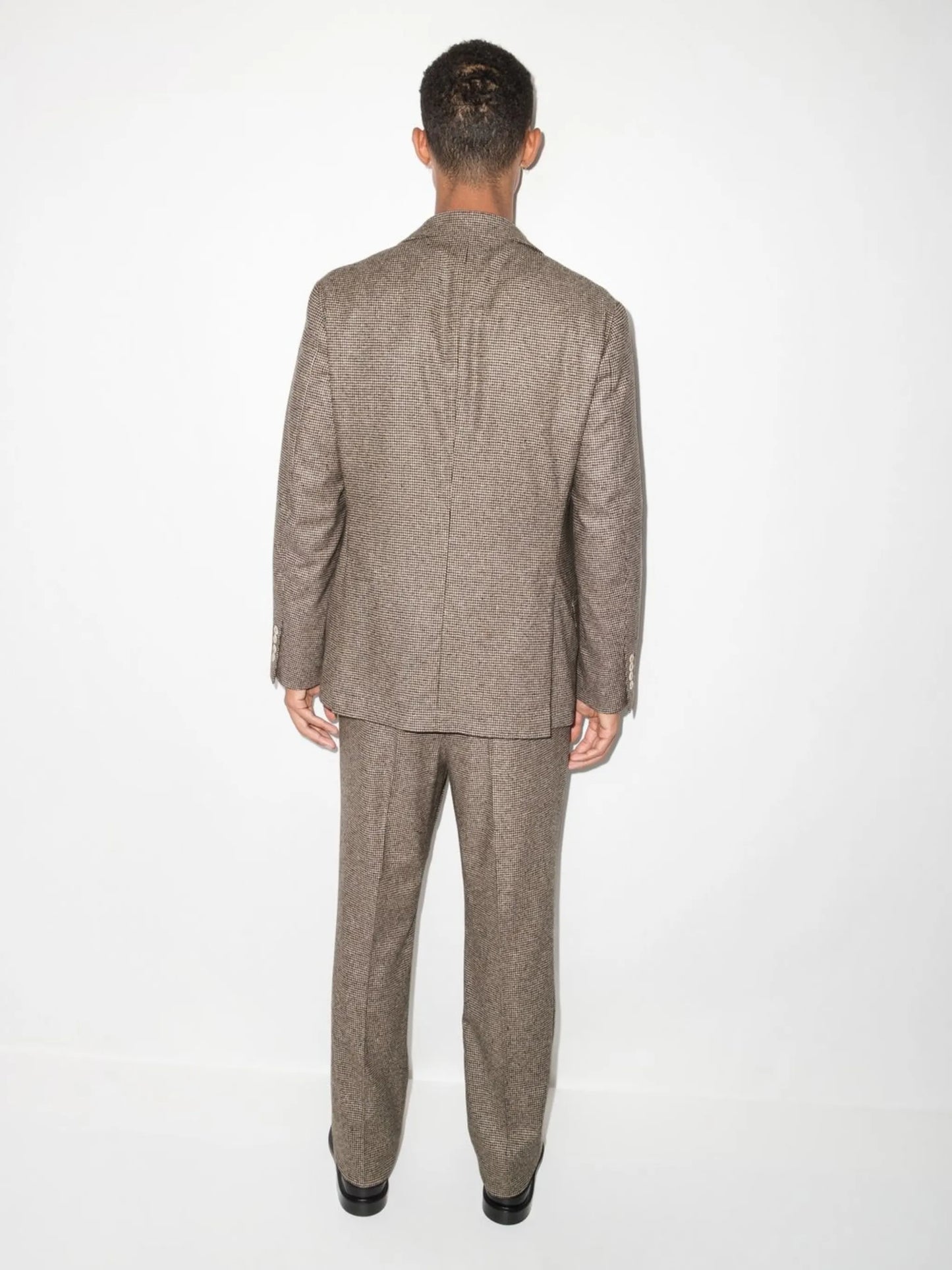 houndstooth-pattern single-breasted blazer