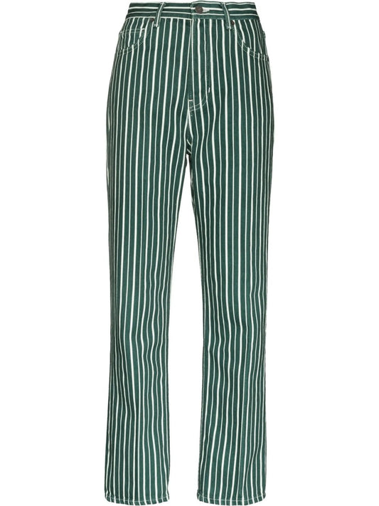 Cynthia striped straight-leg jeans