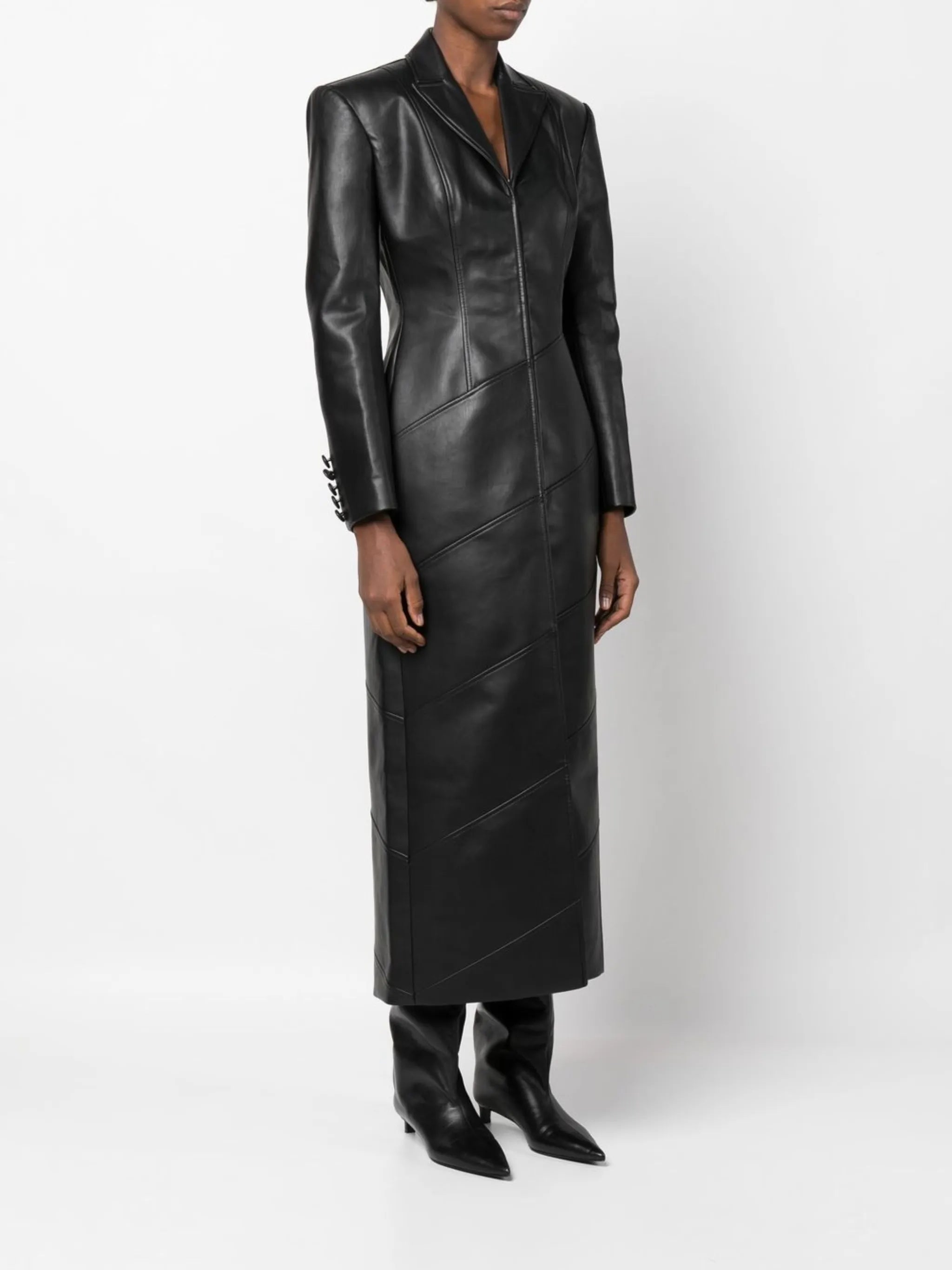 faux-leather coat