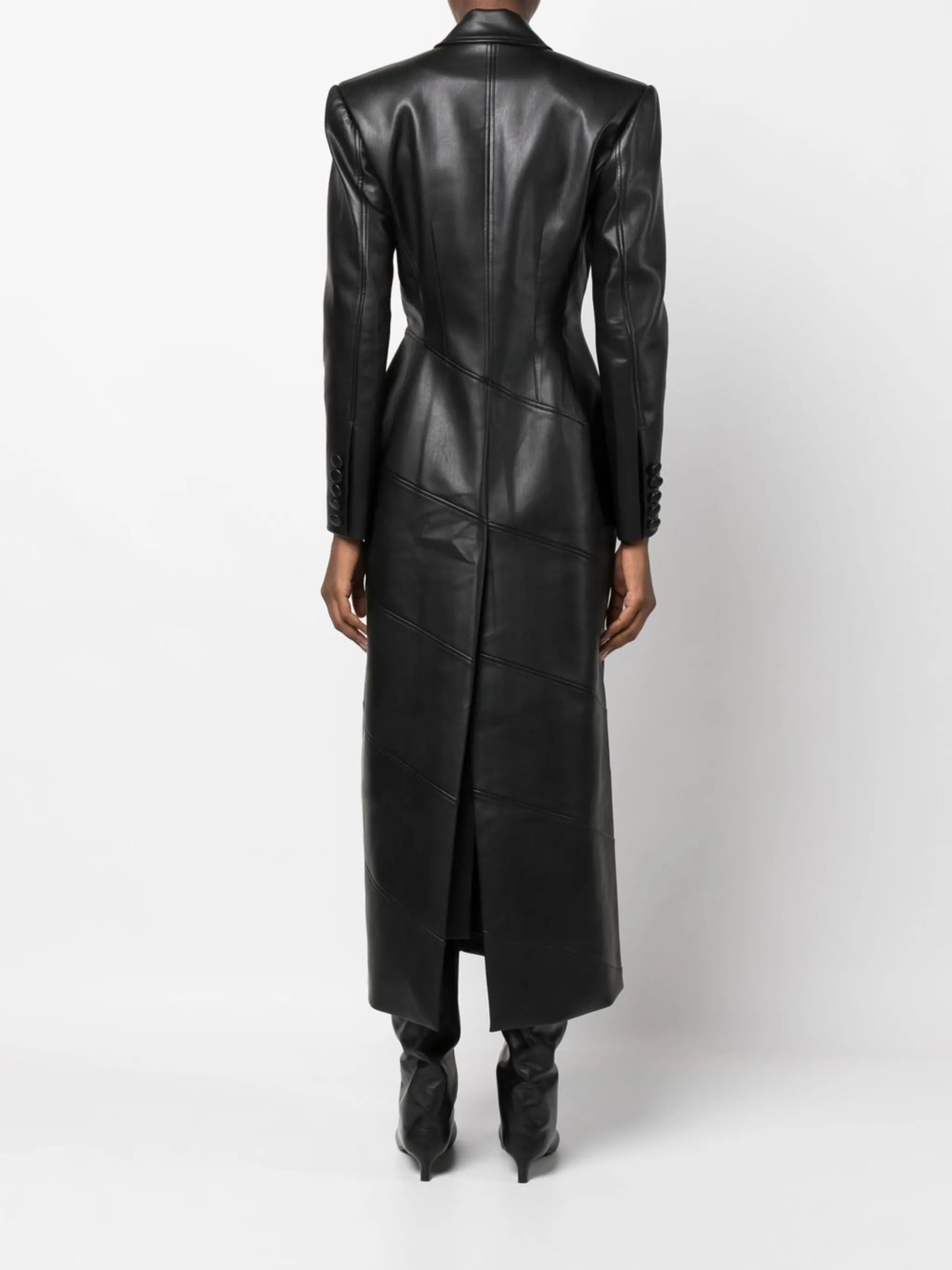 faux-leather coat