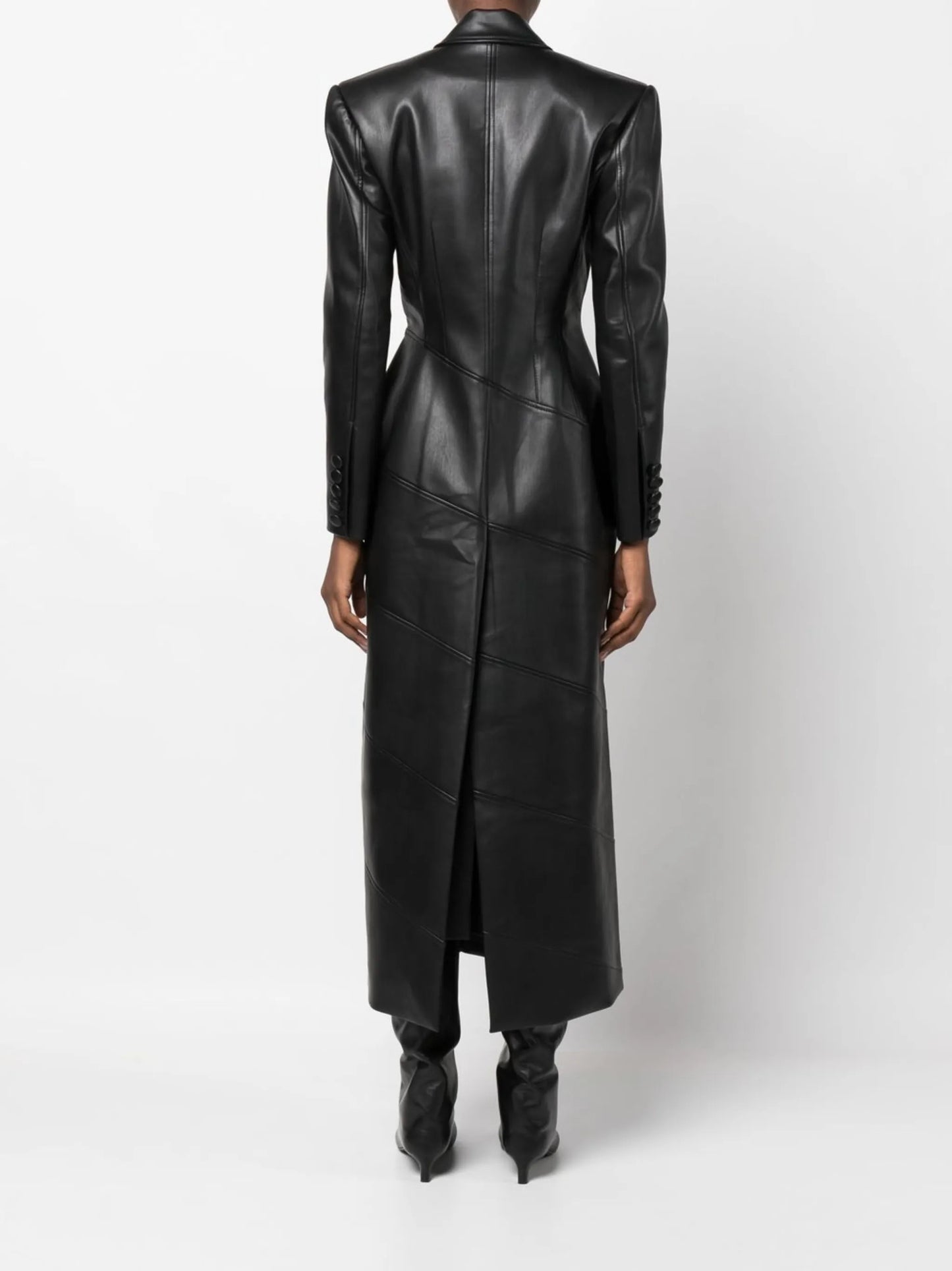 faux-leather coat