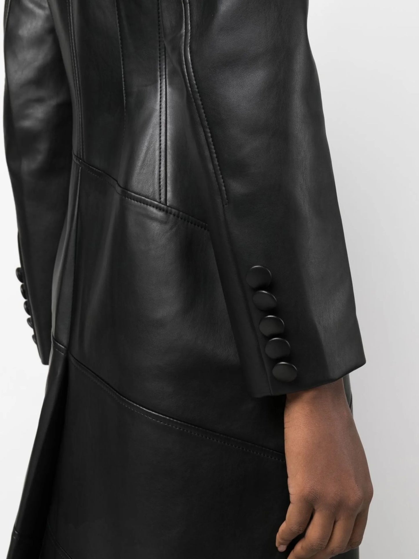 faux-leather coat