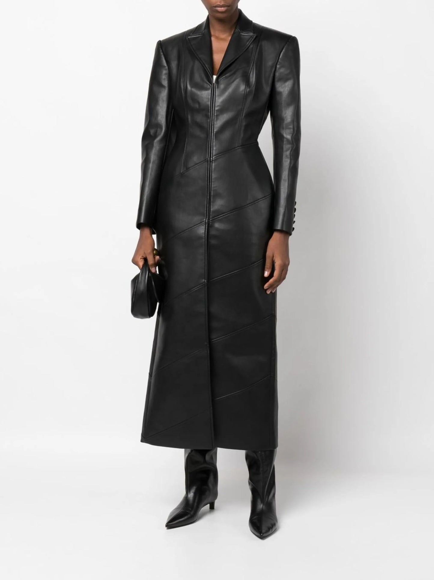 faux-leather coat