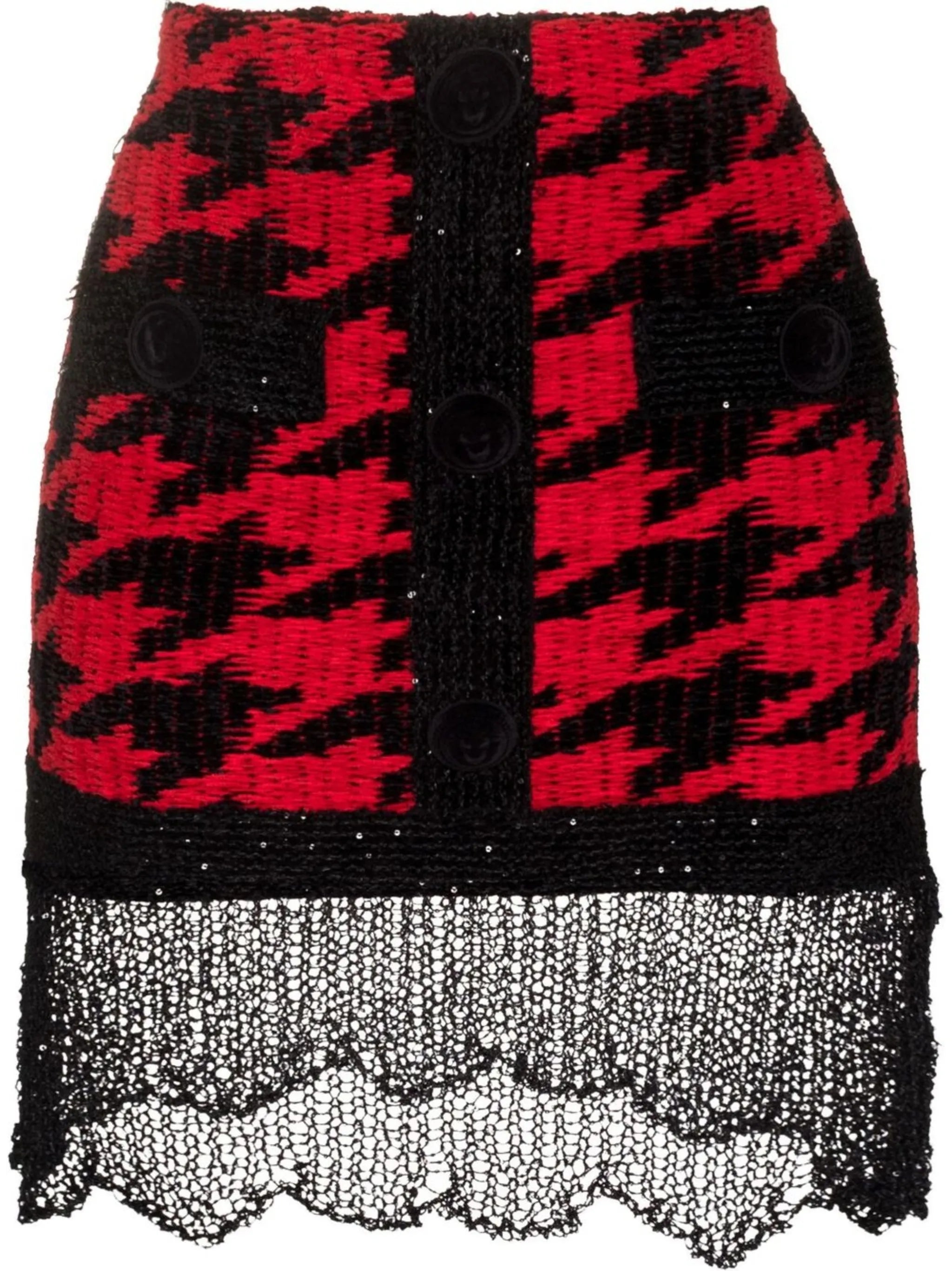 houndstooth knitted miniskirt