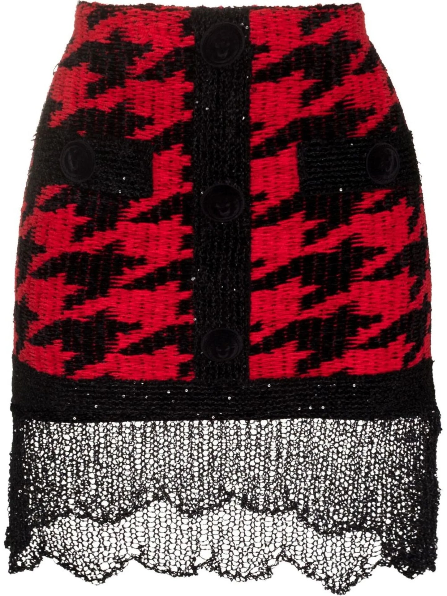 houndstooth knitted miniskirt