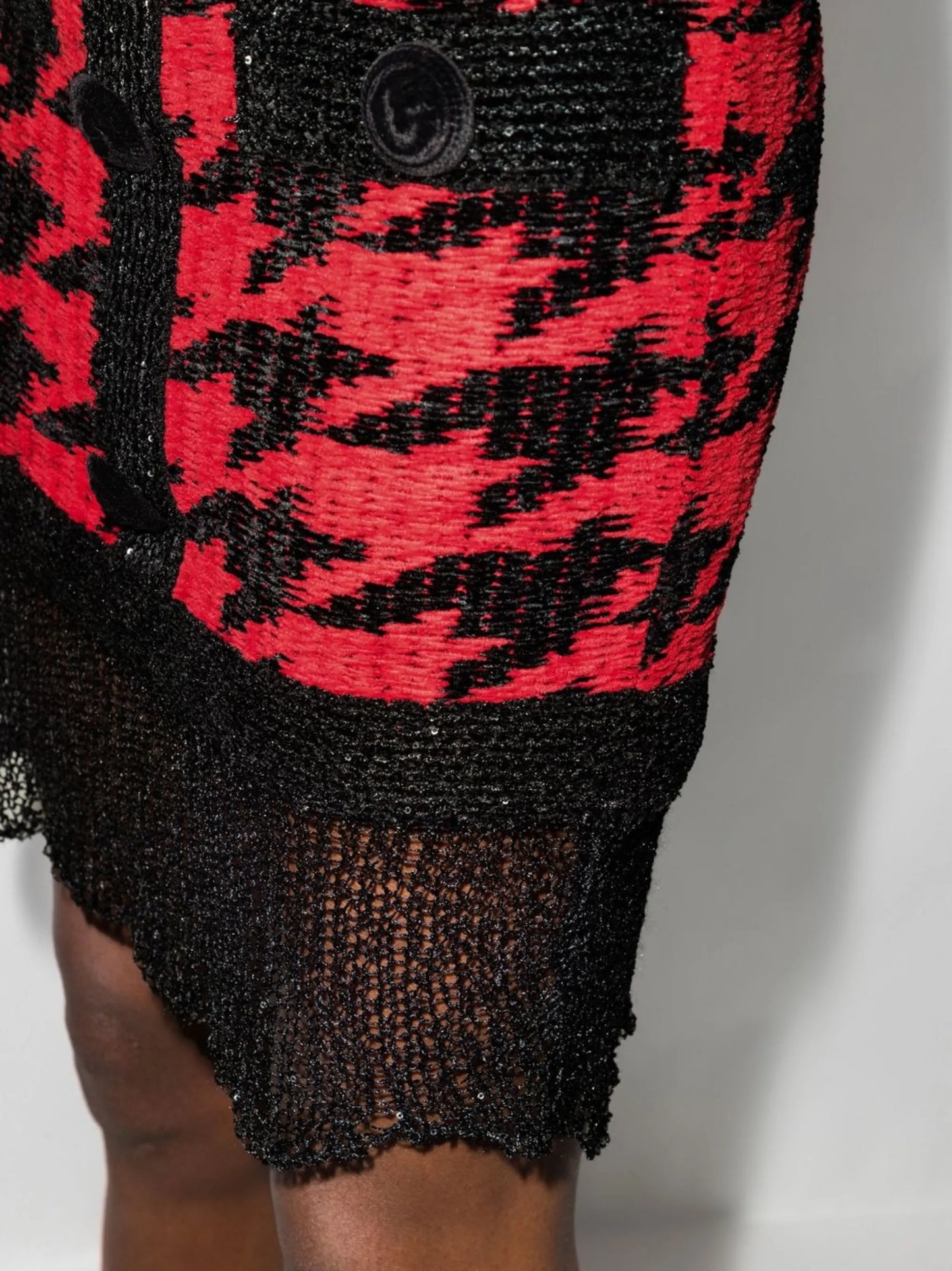 houndstooth knitted miniskirt