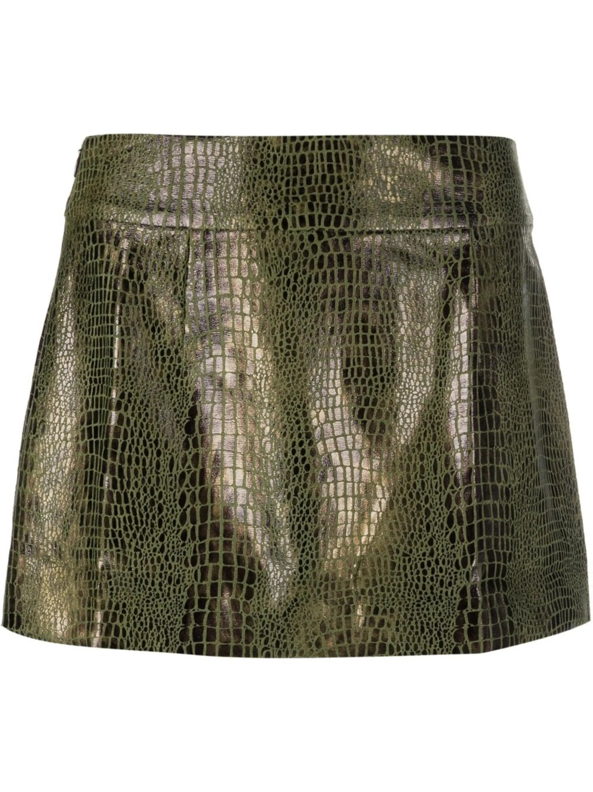 crocodile-effect miniskirt