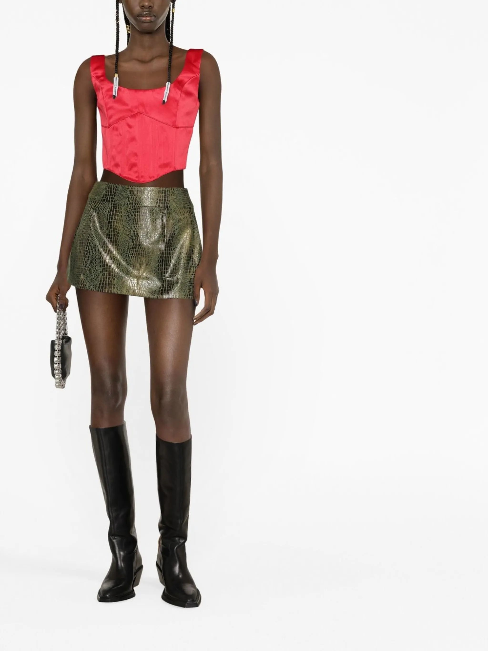 crocodile-effect miniskirt
