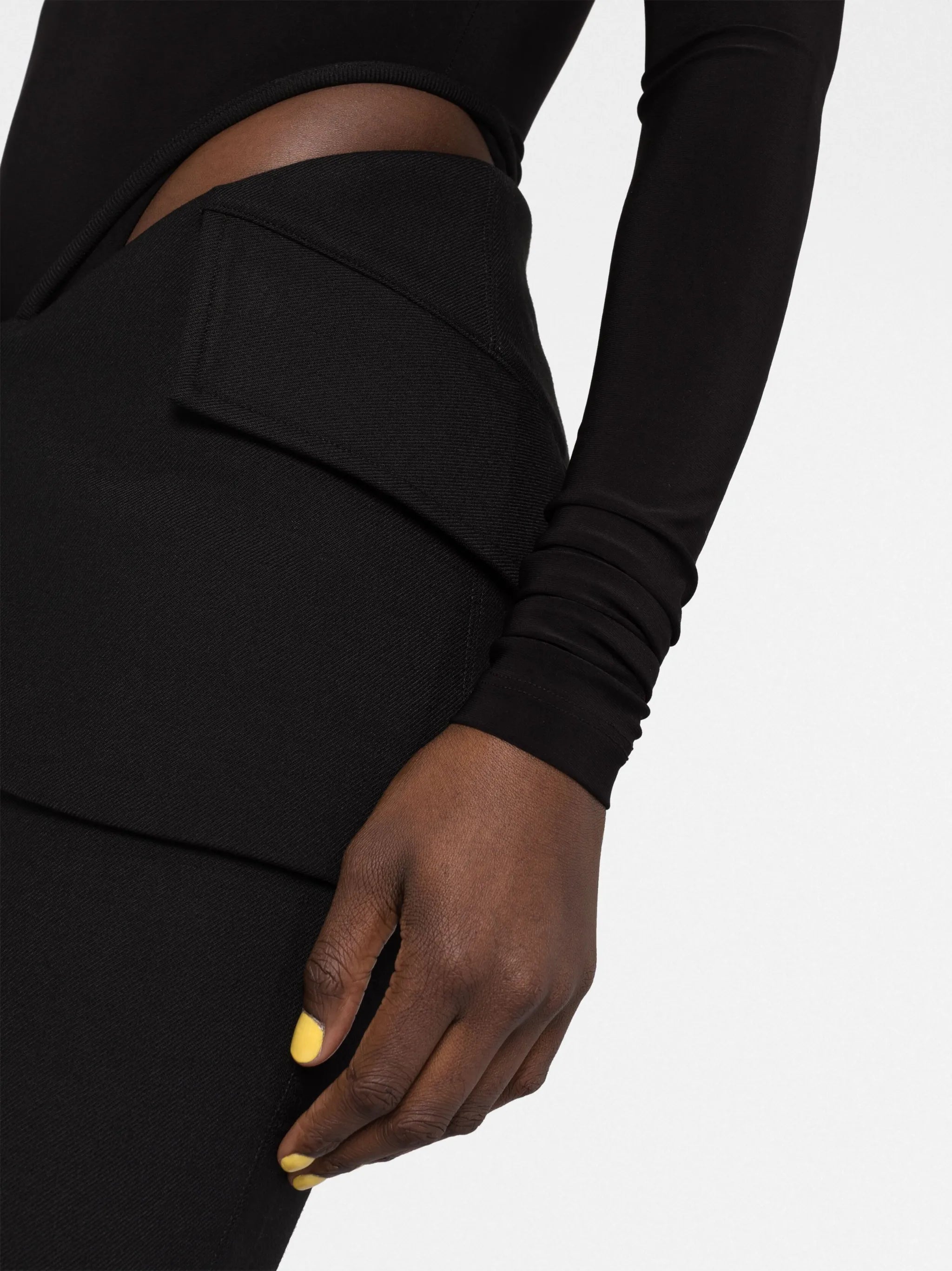 strap-detailed low-rise trousers