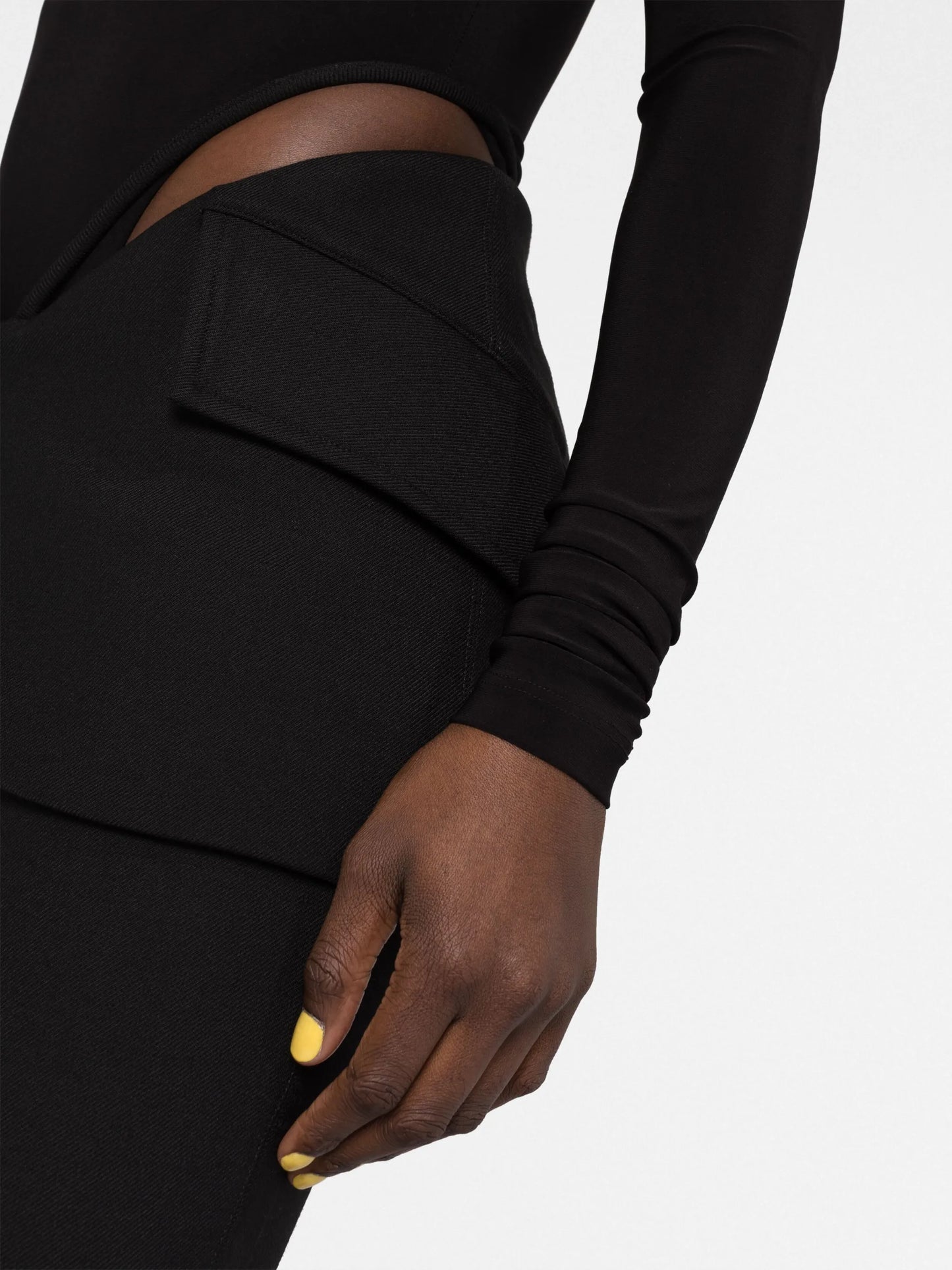 strap-detailed low-rise trousers