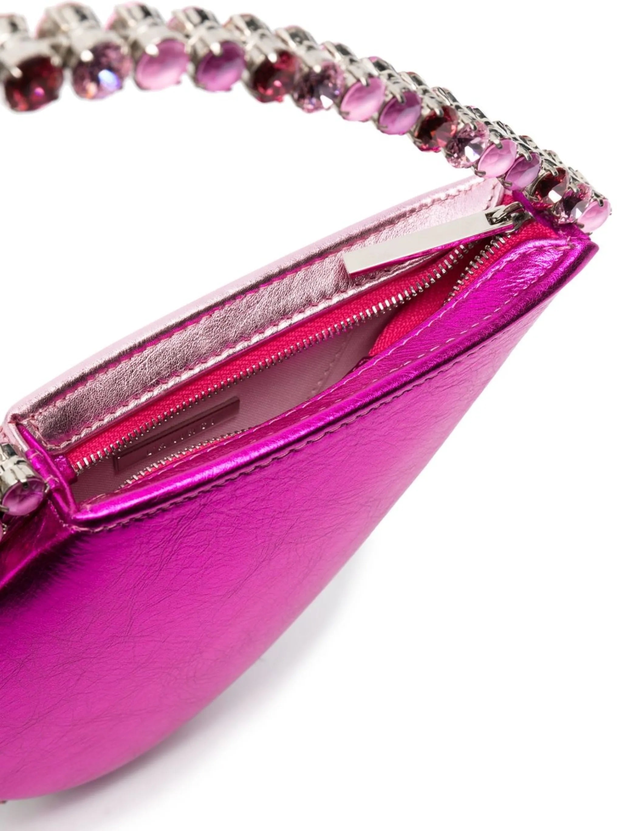 Love heart-shaped satin clutch bag