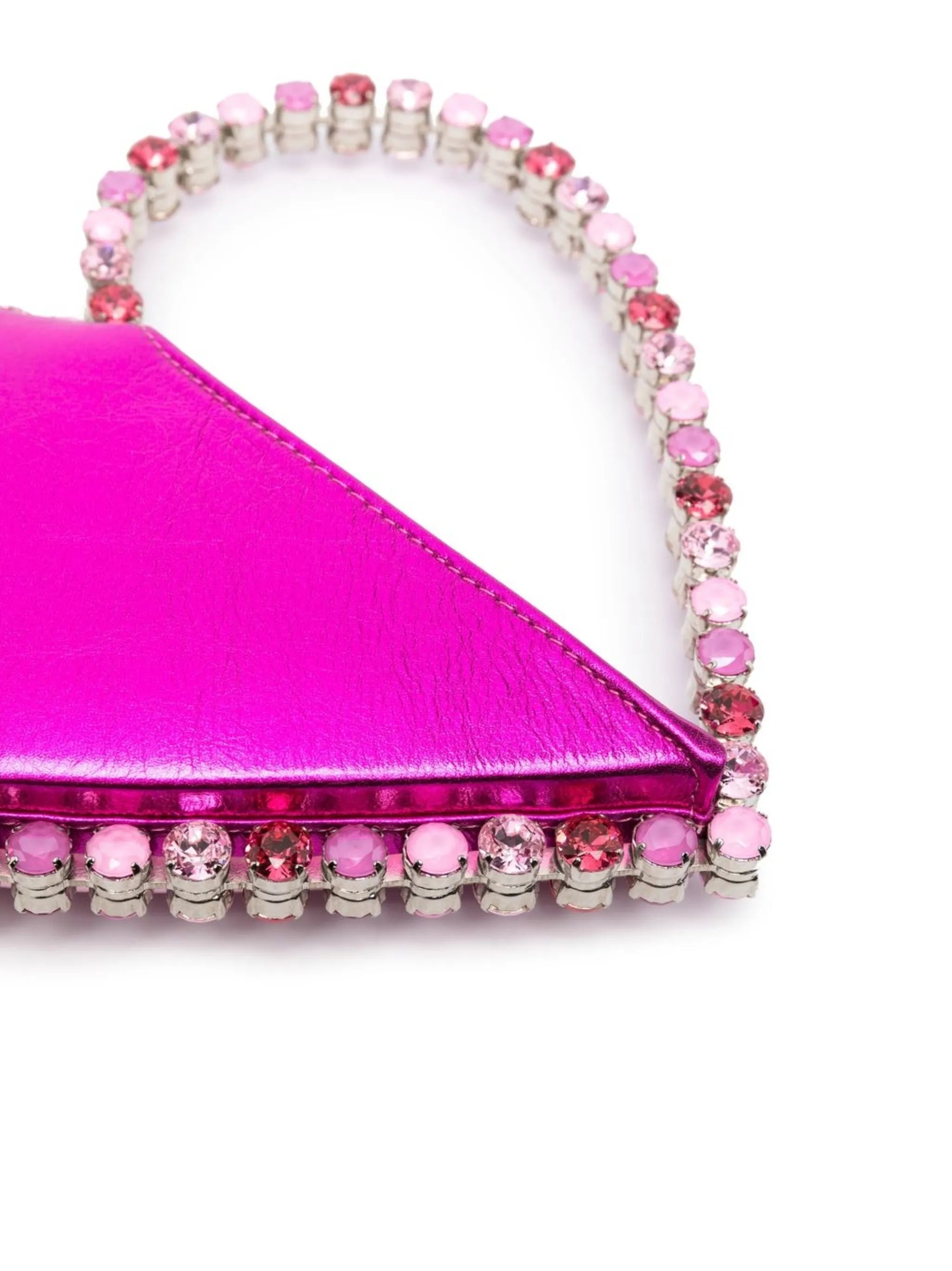Love heart-shaped satin clutch bag