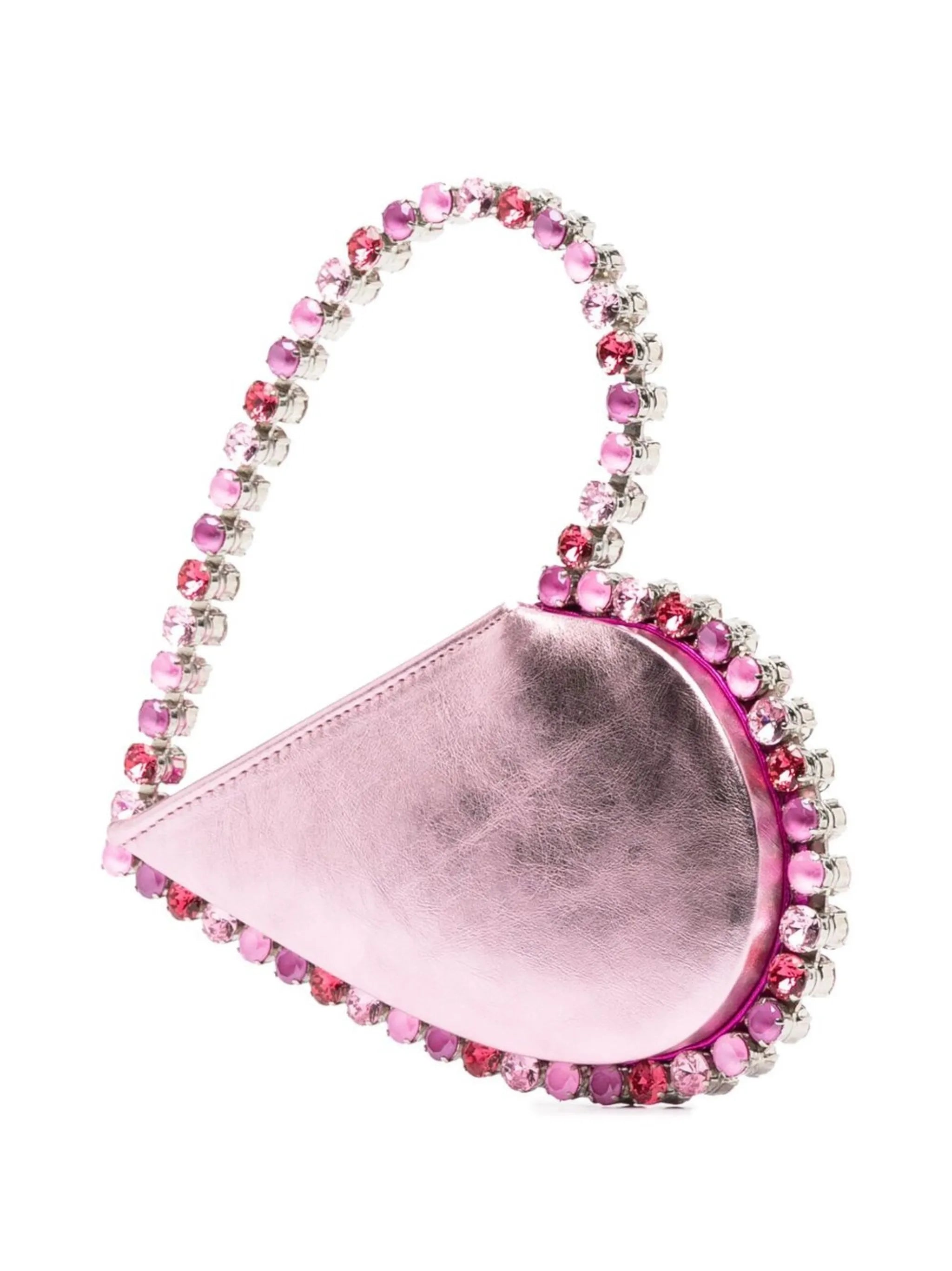 Love heart-shaped satin clutch bag