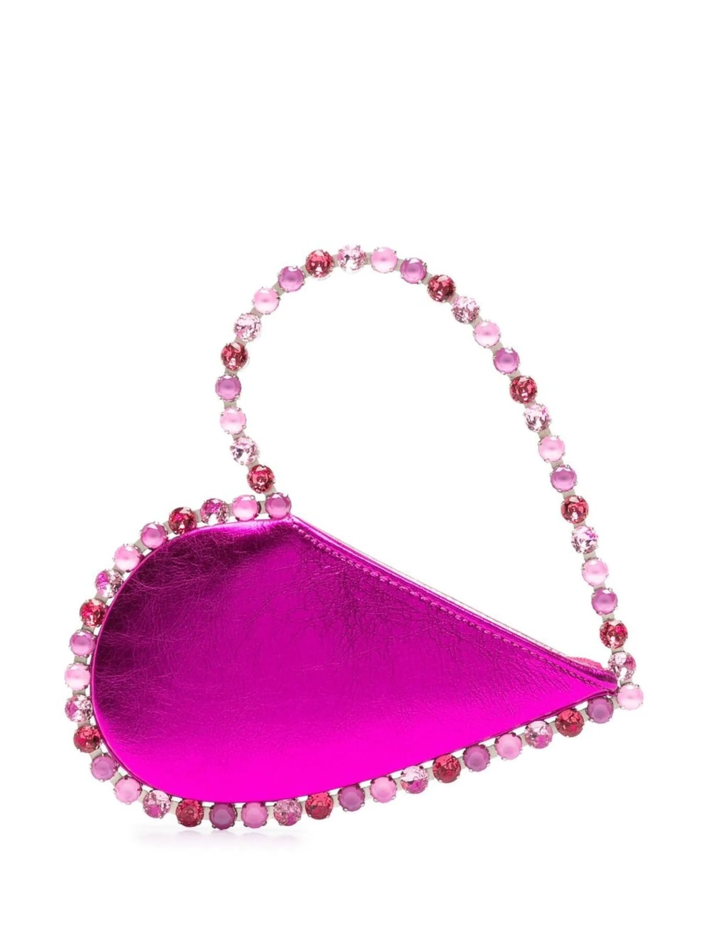 Love heart-shaped satin clutch bag