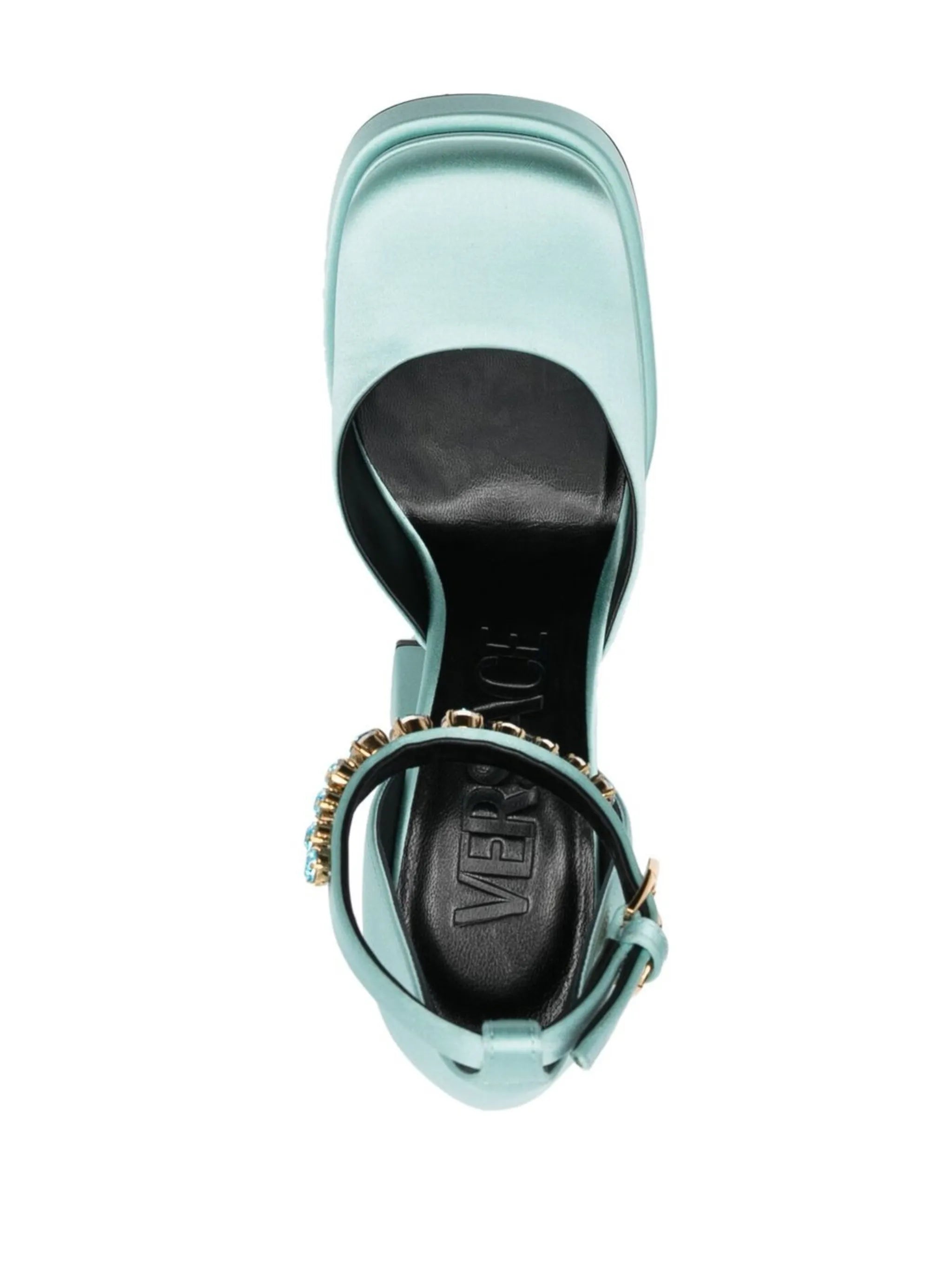 satin-finish block-heel sandals