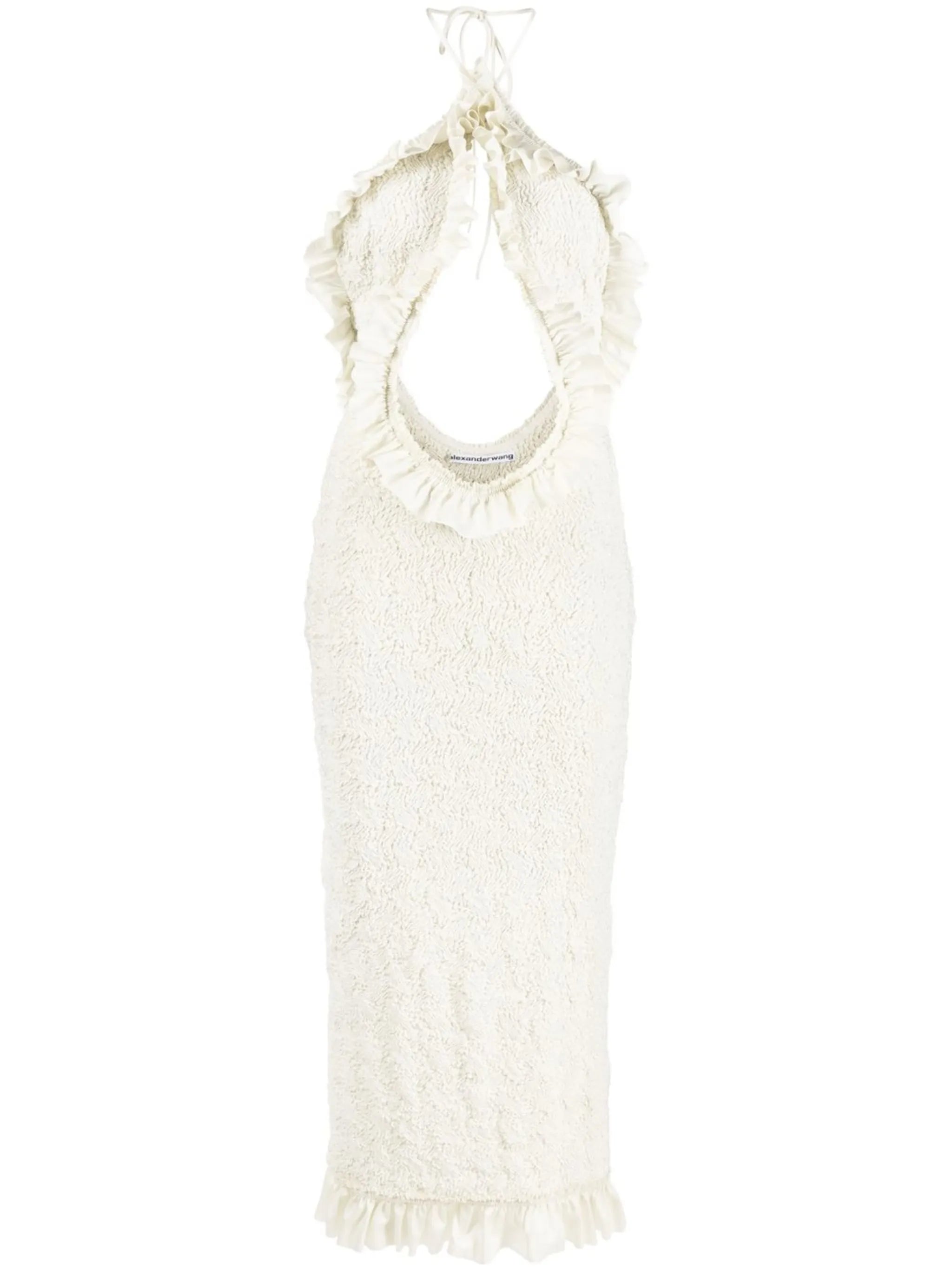 ruffled-trim midi dress