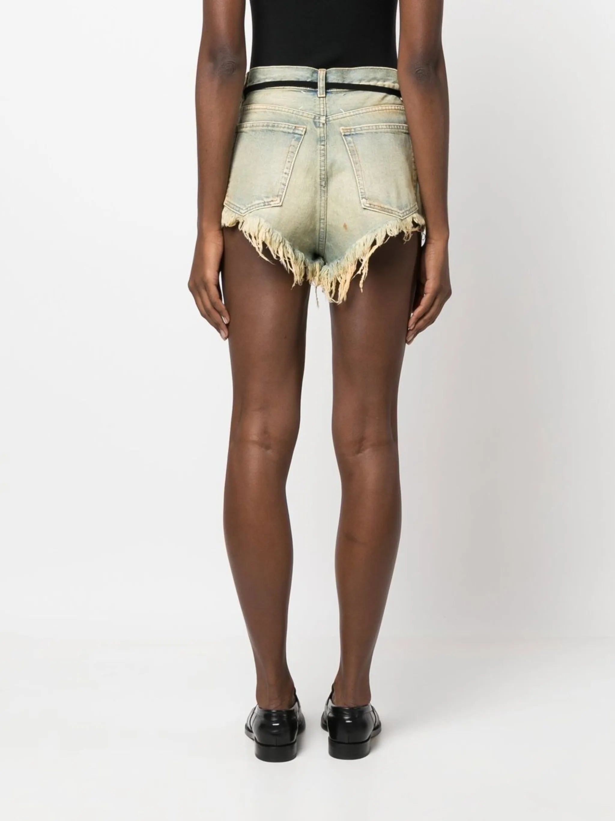 distressed denim shorts