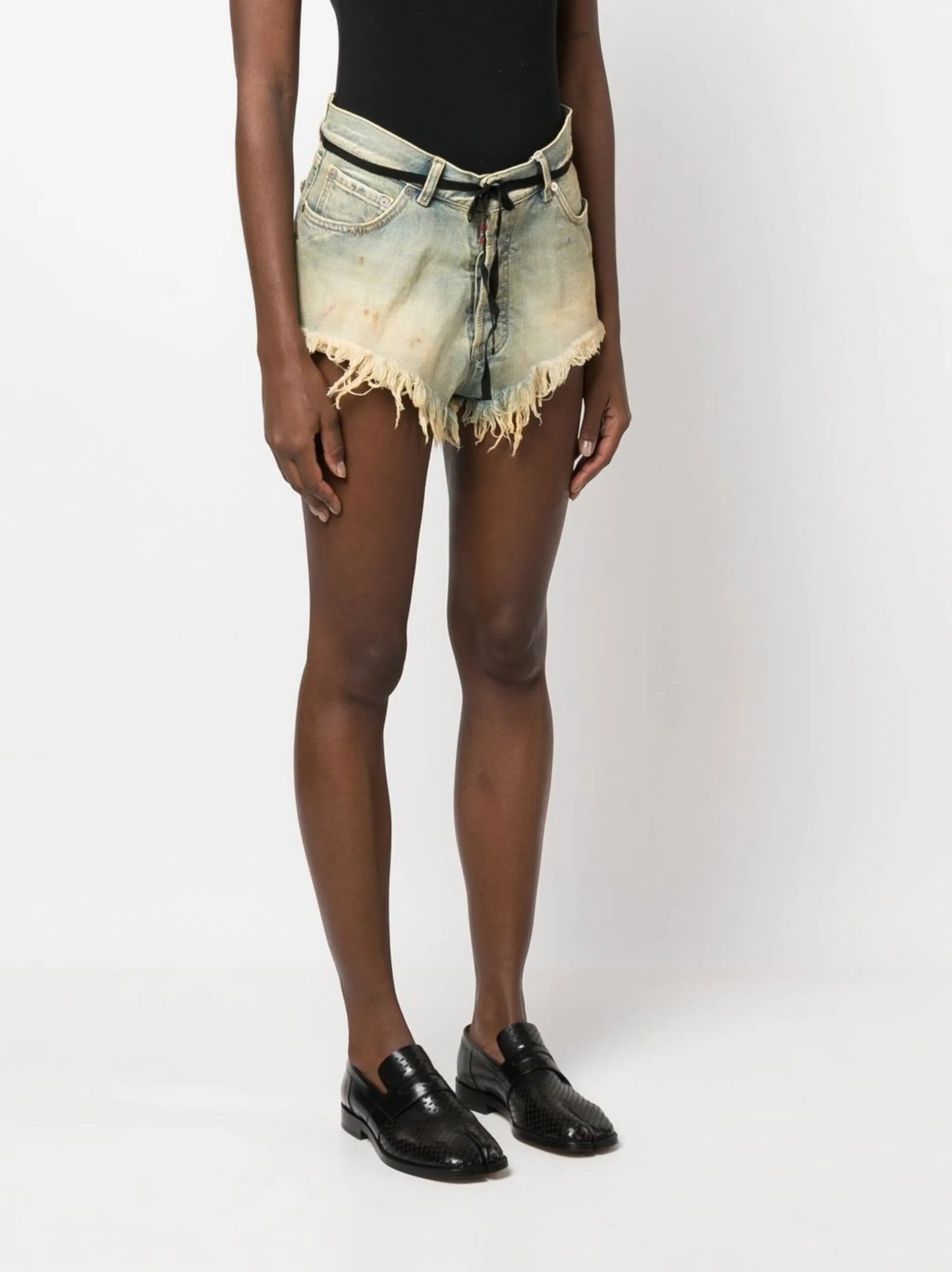 distressed denim shorts