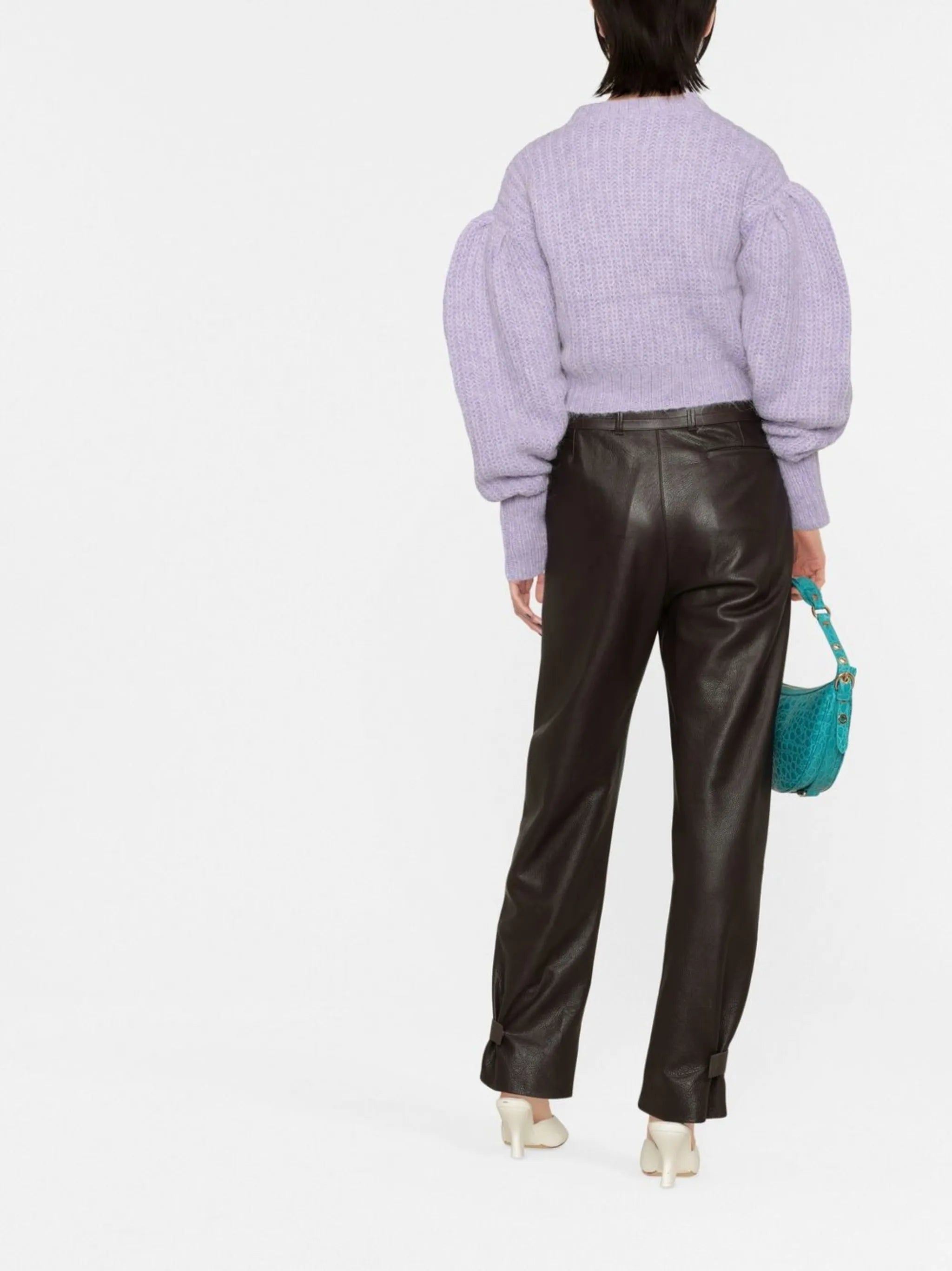 logo-print chunky-knit jumper