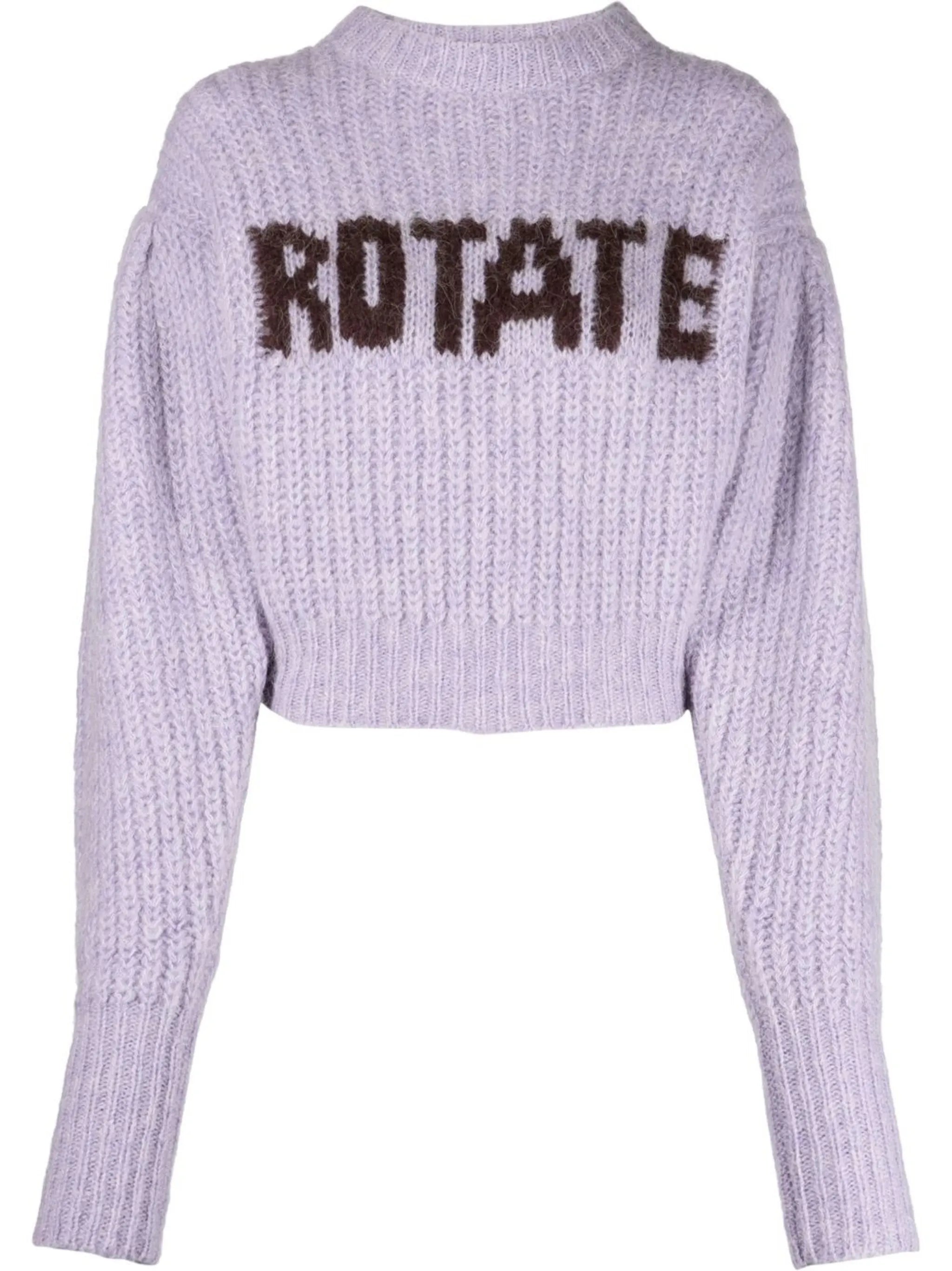 logo-print chunky-knit jumper