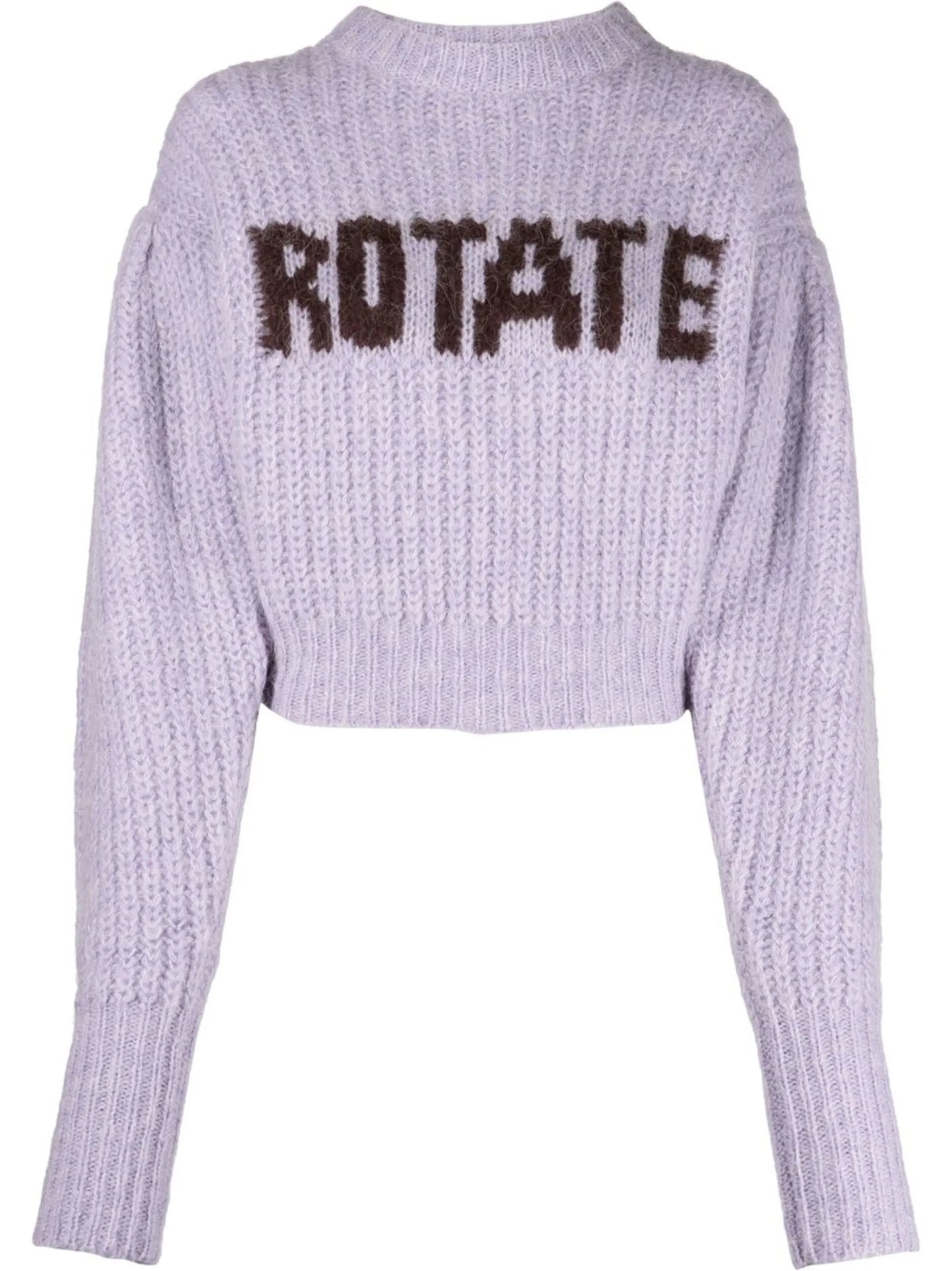 logo-print chunky-knit jumper