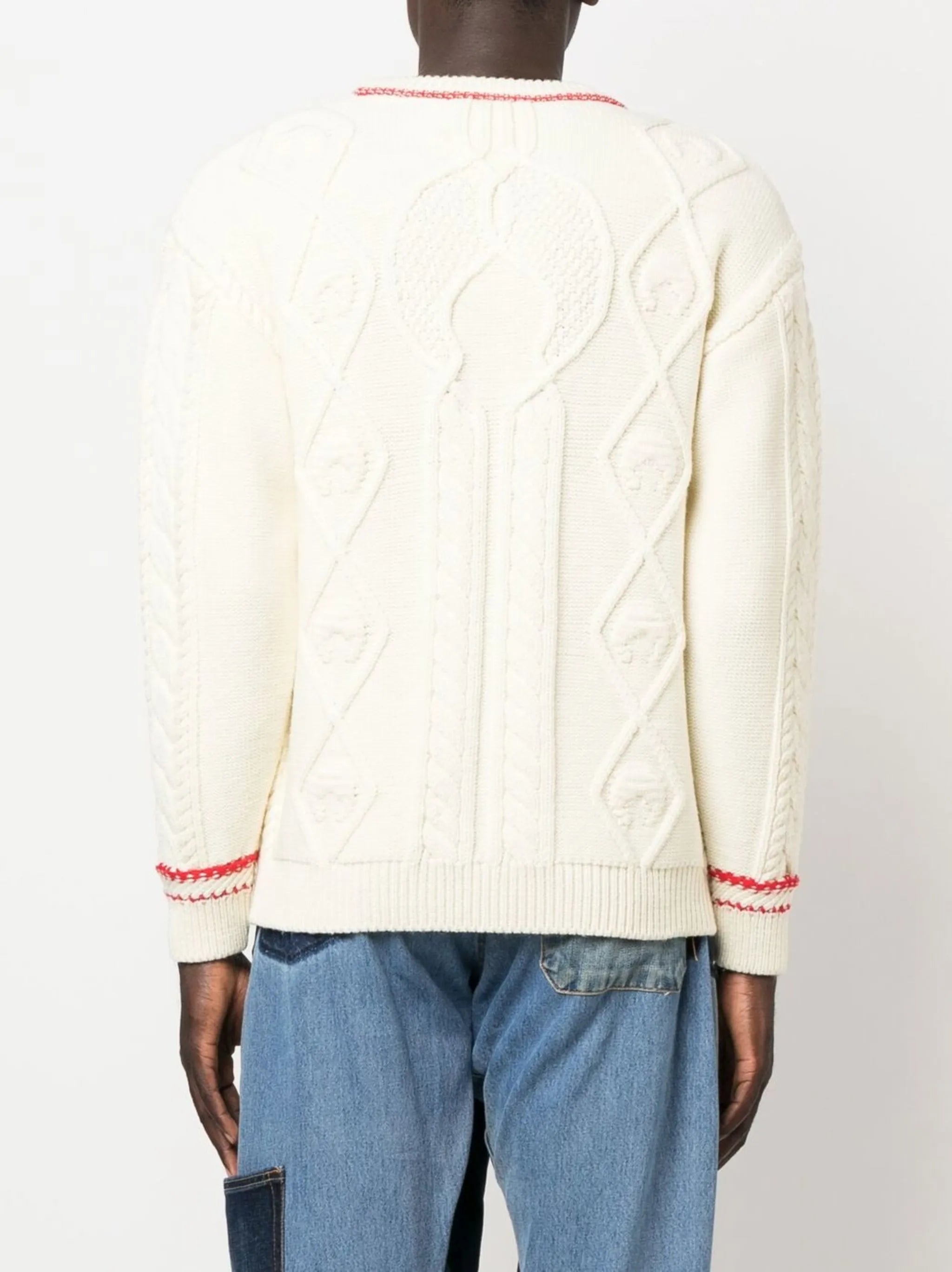 cable-knit wool jumper