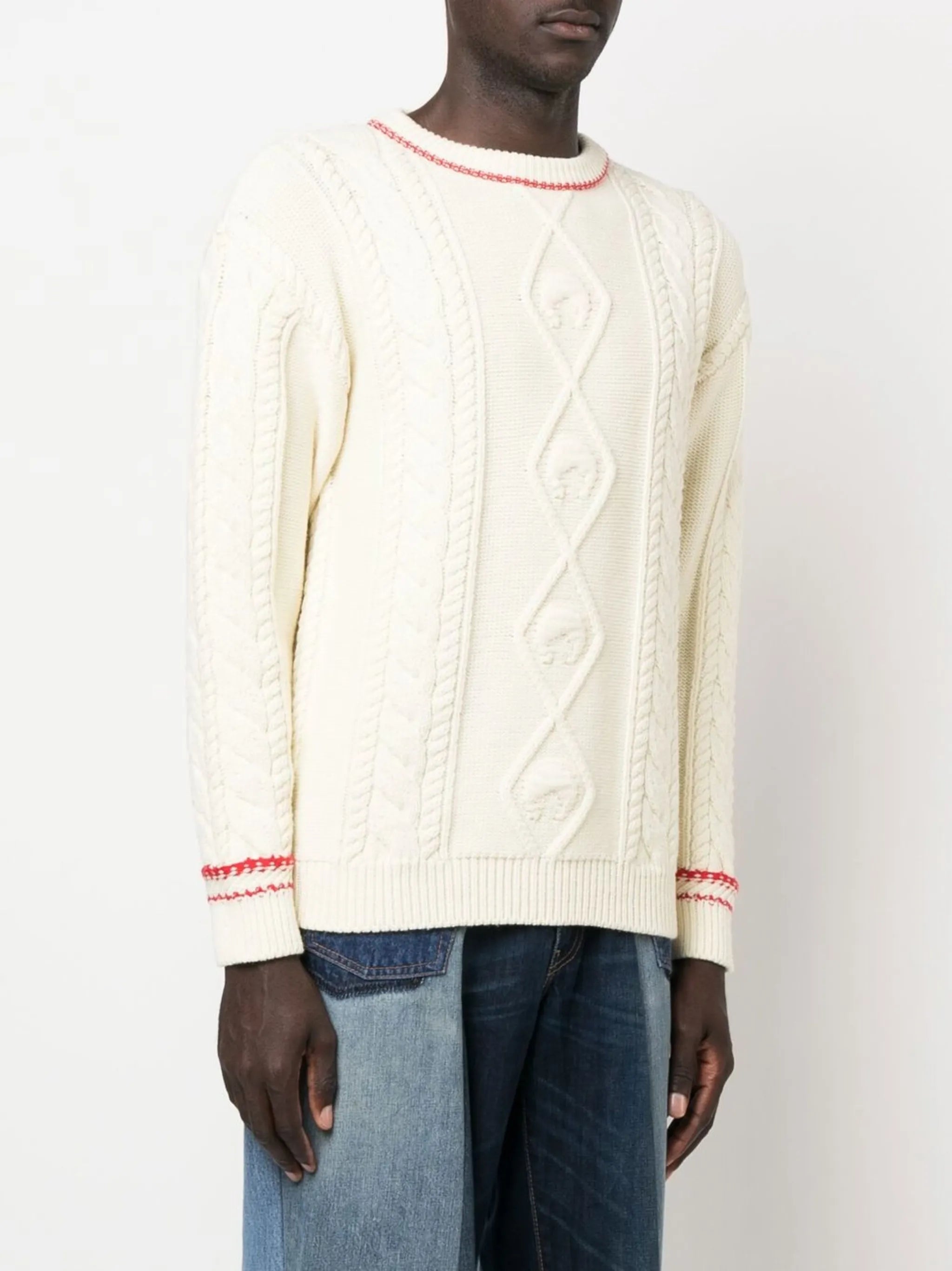 cable-knit wool jumper