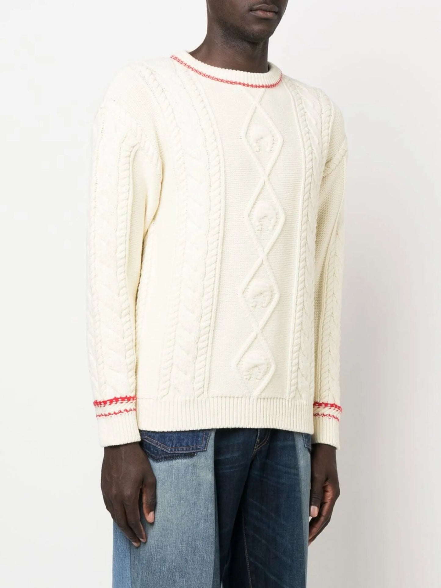 cable-knit wool jumper