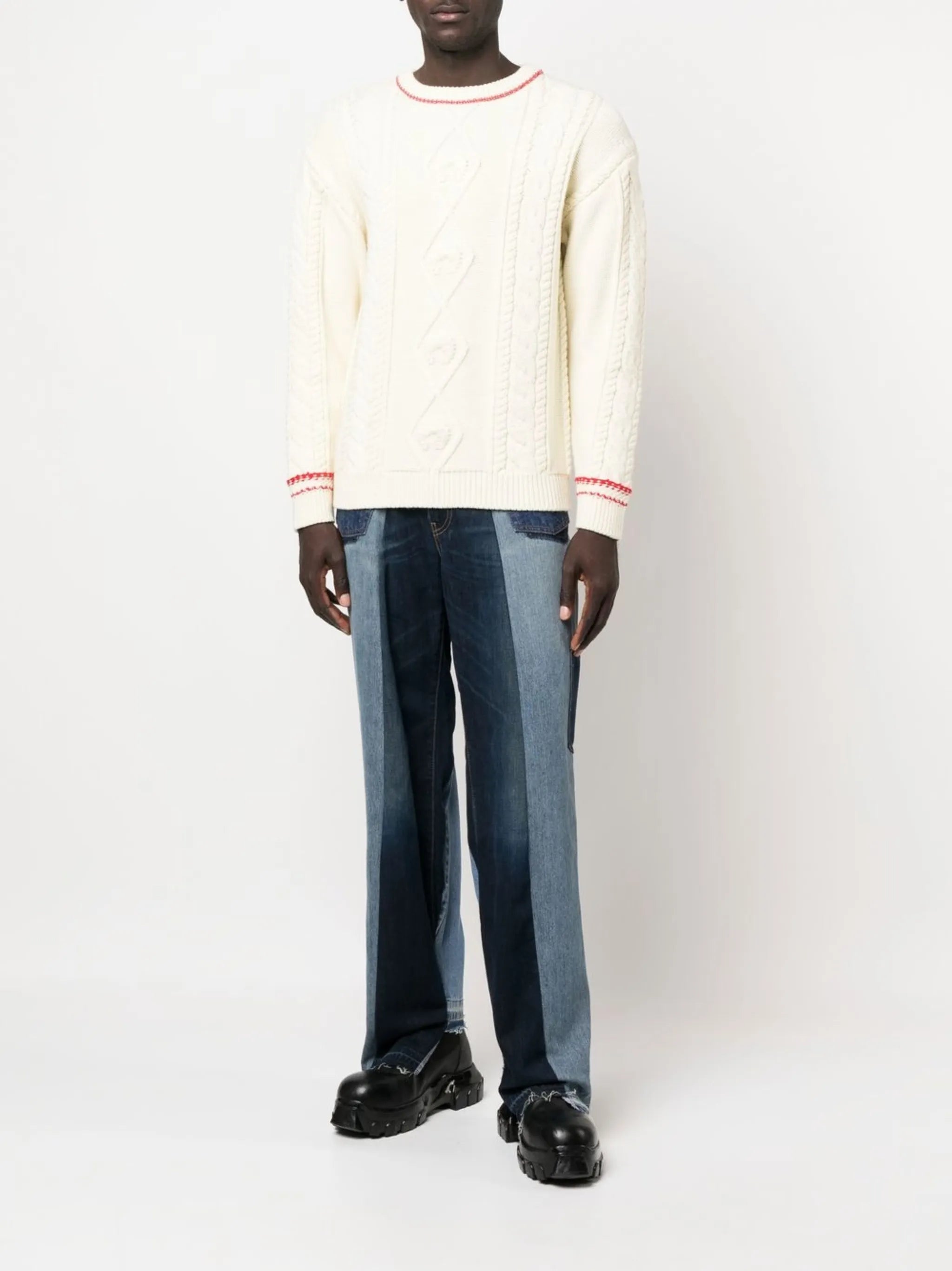 cable-knit wool jumper