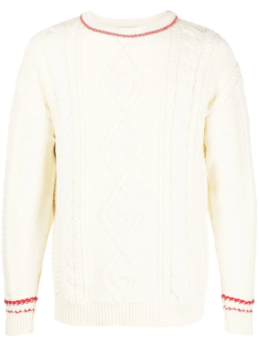 cable-knit wool jumper