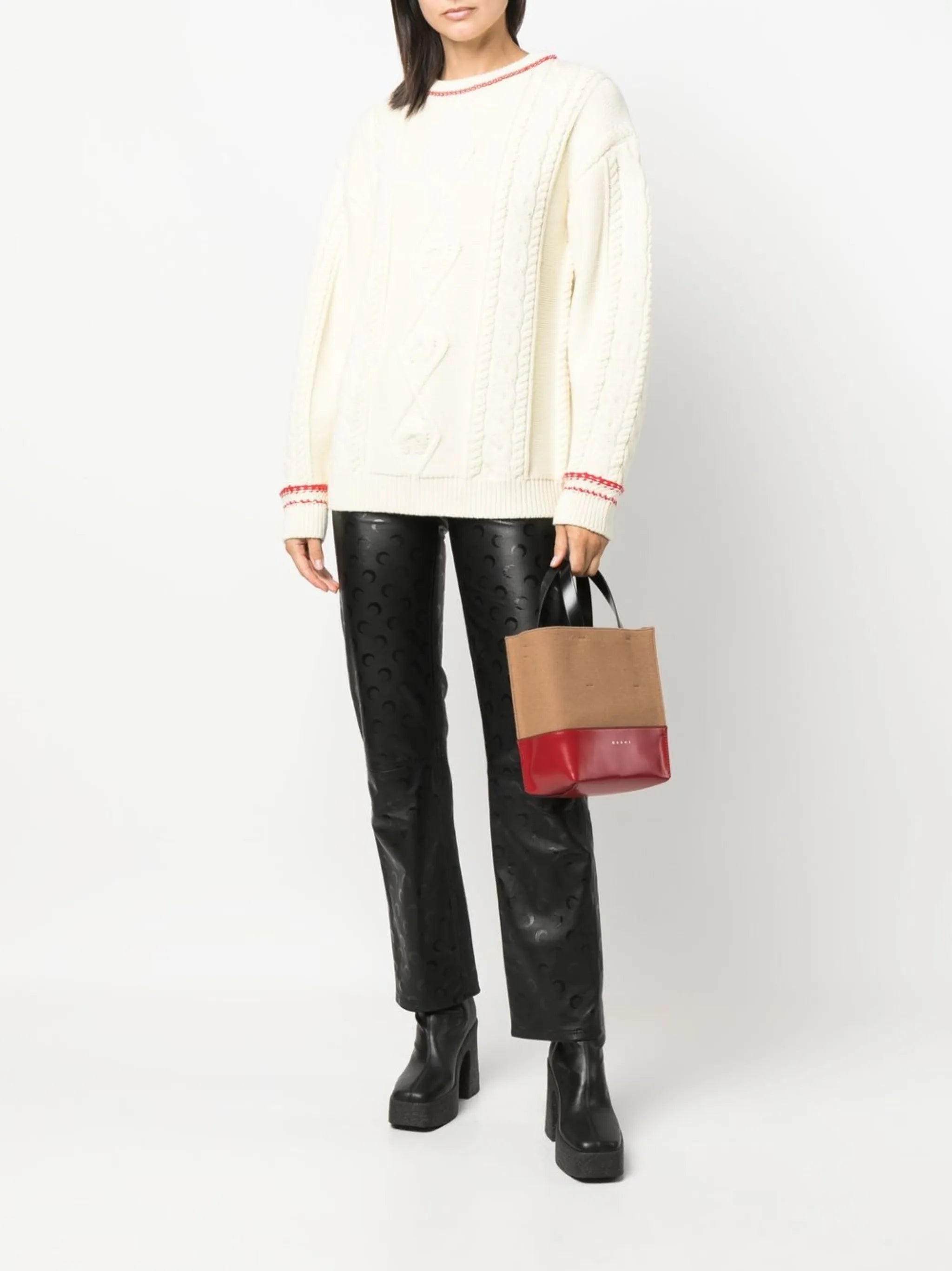 cable-knit wool jumper