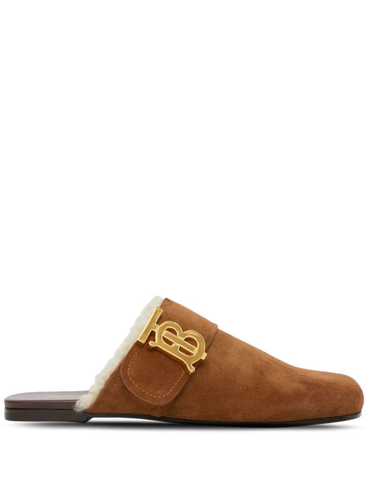 monogram-motif flat mules