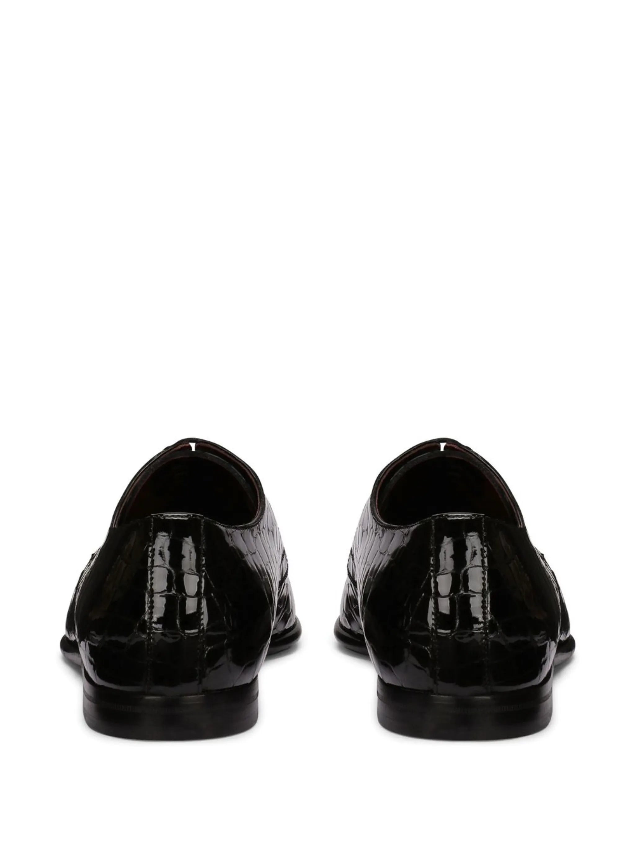 crocodile-embossed Derby shoes