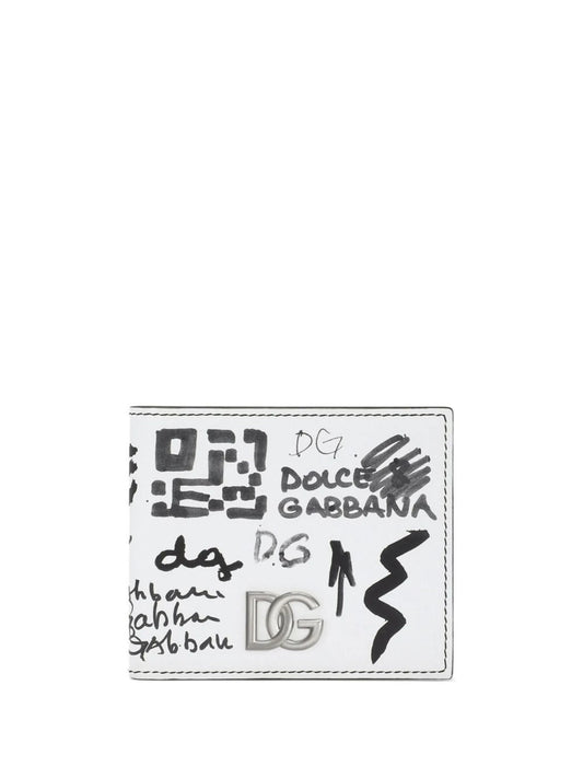 graffiti-print bi-fold wallet