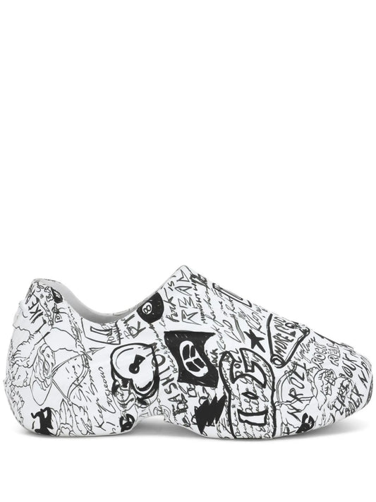 Toy graffiti-print low-top sneakers