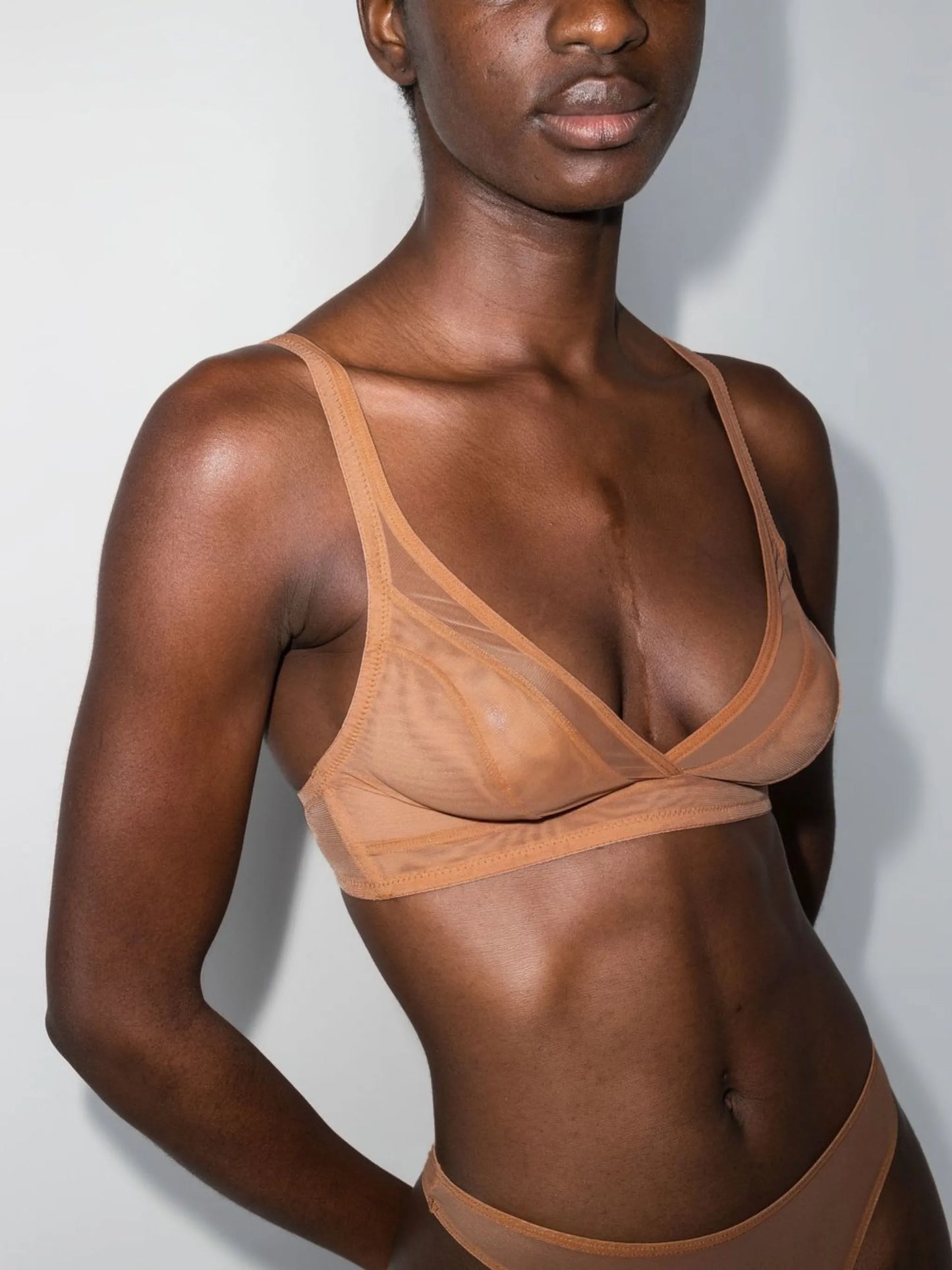 tulle-panel triangle-cup bra 2-pack